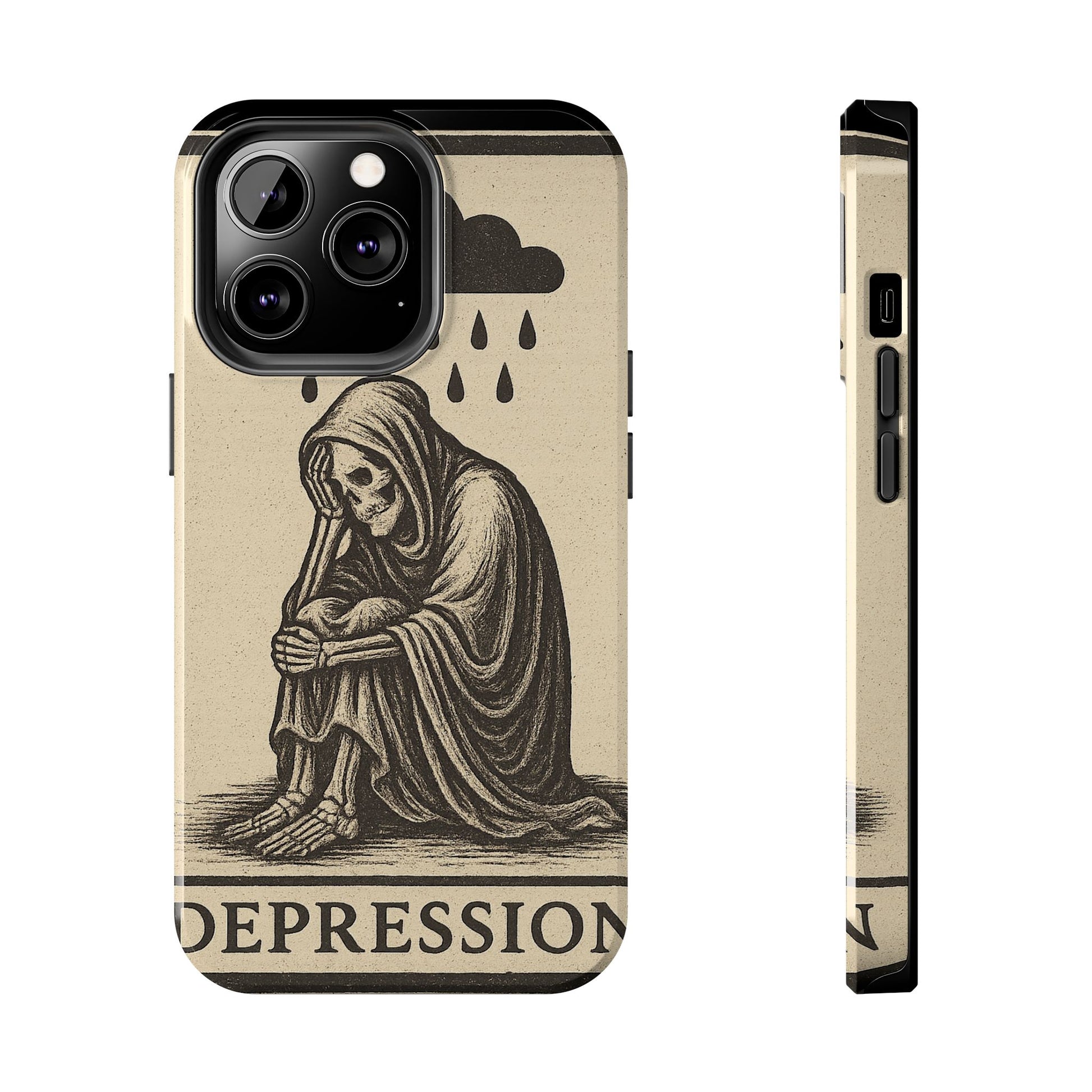 Dark Humor Phone Case, Goth iPhone Cover, Macabre Gift, Depression Art Case, Unique Phone Protector