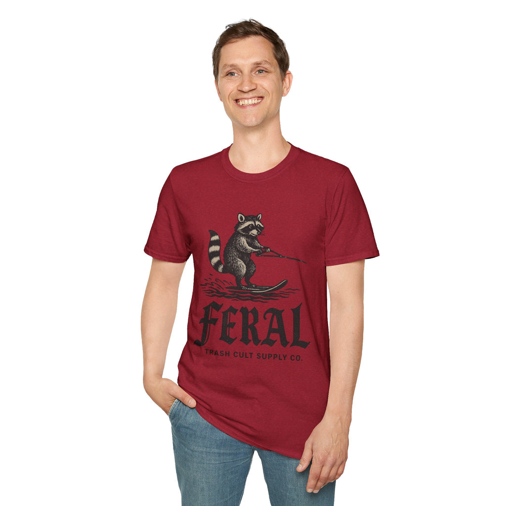Feral Water Skiing Raccoon Vintage Shirt – Trash Cult Supply Co. | Gildan 2000 Softstyle