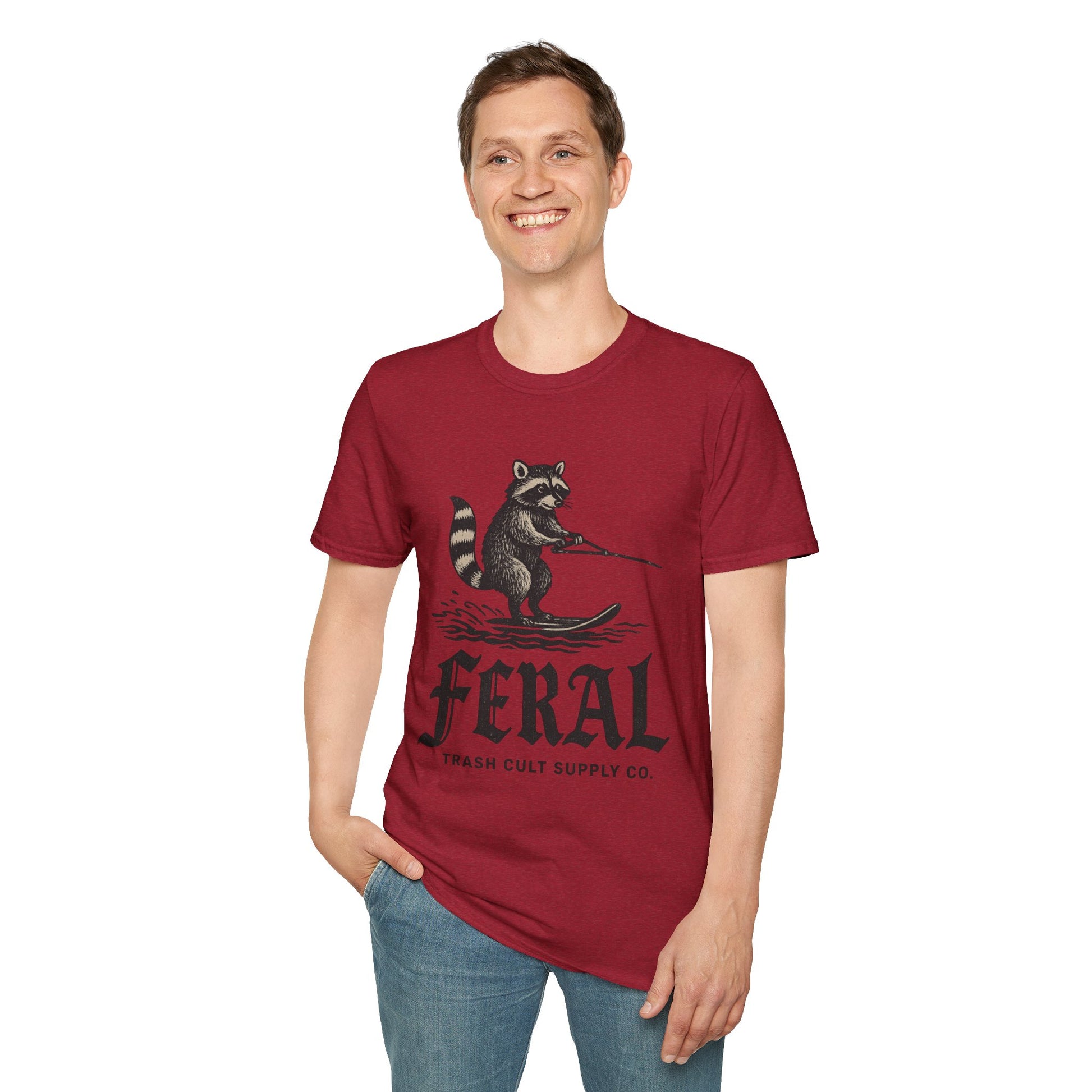 Feral Water Skiing Raccoon Vintage Shirt – Trash Cult Supply Co. | Gildan 2000 Softstyle