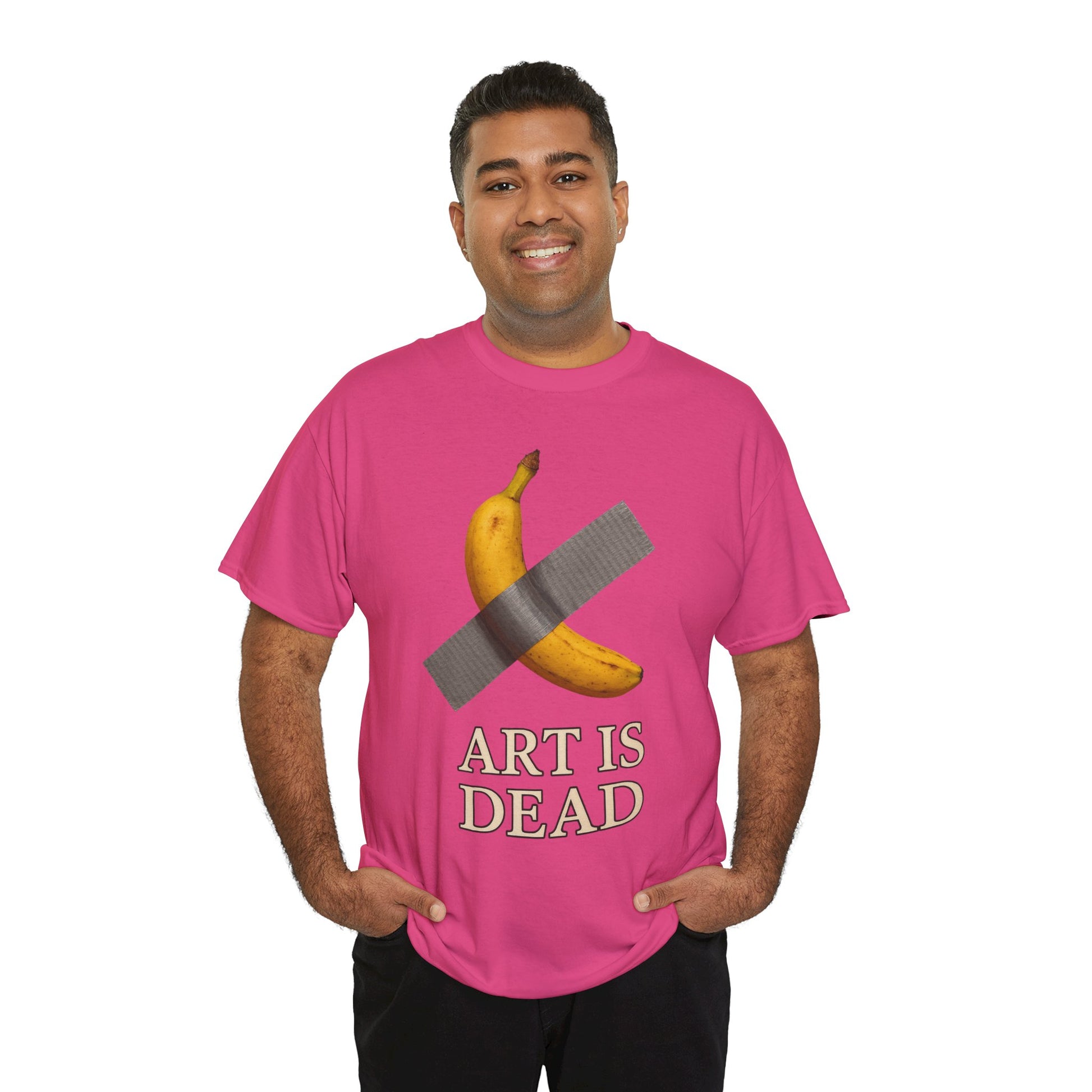 “ART IS DEAD” Banana Duct Tape Meme Tee – Satirical Art Parody Shirt by Trash Cult Supply Co.