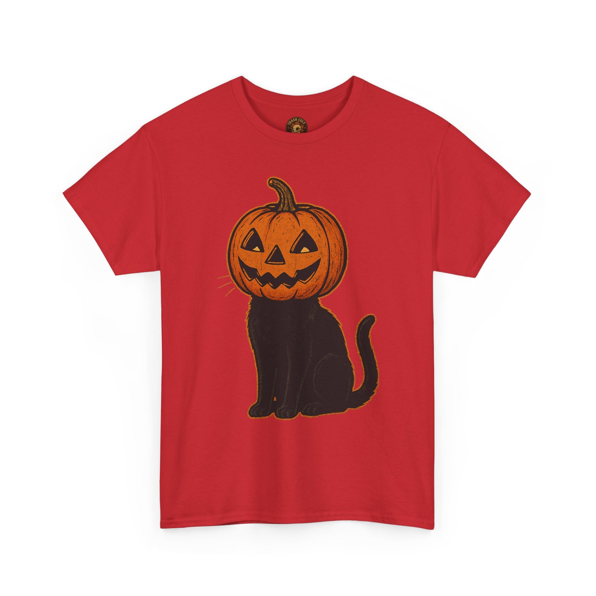 Black Cat Pumpkin Head Halloween T-Shirt – Jack O’Lantern Cat Design