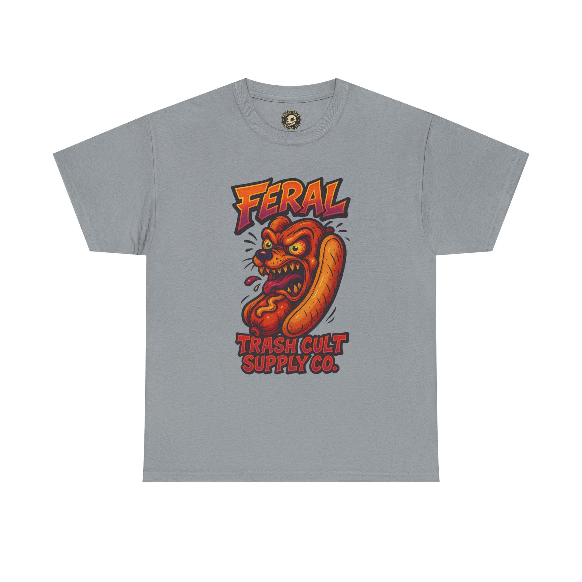 Feral Hot Dog Shirt – Bold Trashcore Art Tee | Trash Cult Supply Co | Gildan 5000 Unisex Fit