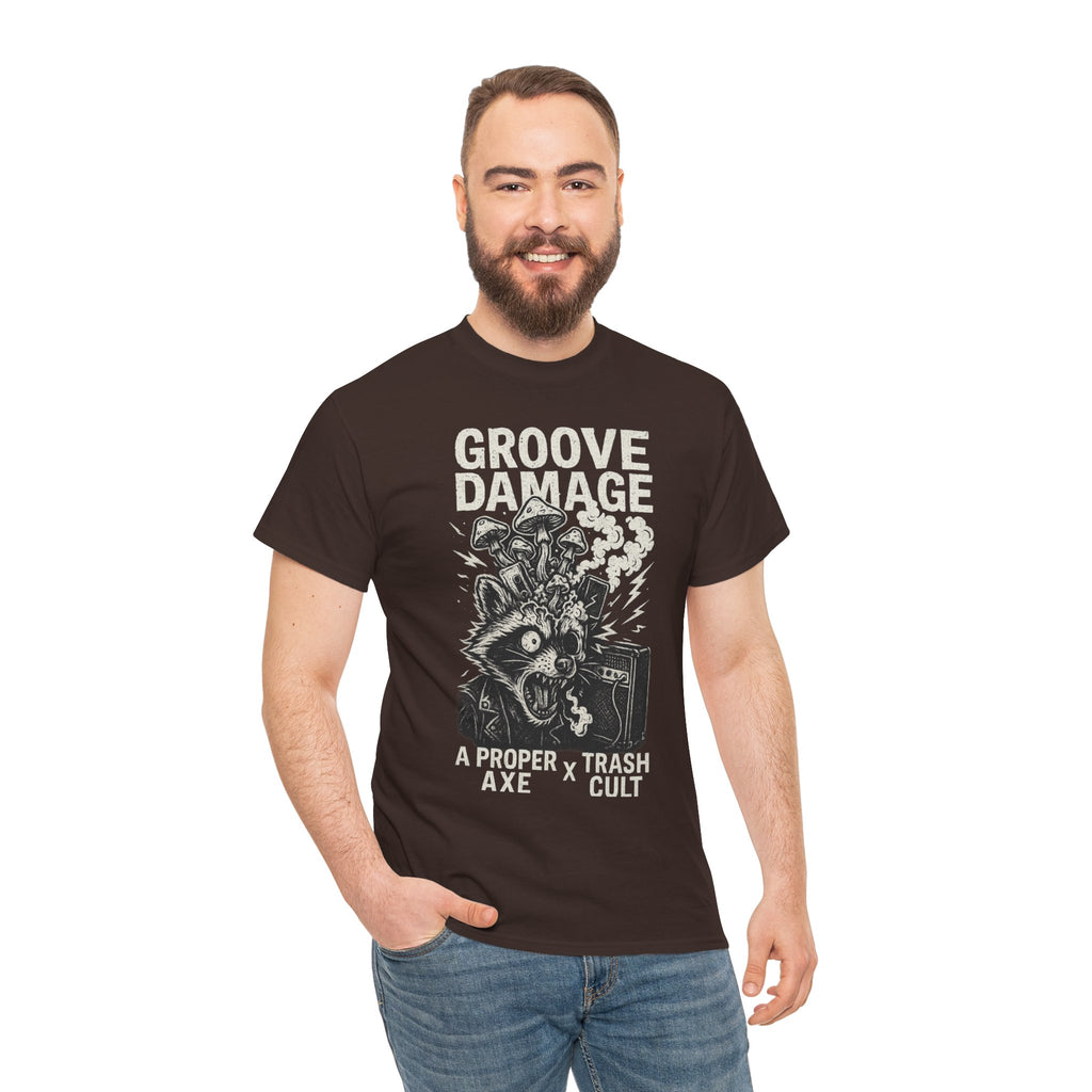 Groove Damage T-Shirt – A Proper Axe x Trash Cult Collab – Stoner Groove Punk Shirt