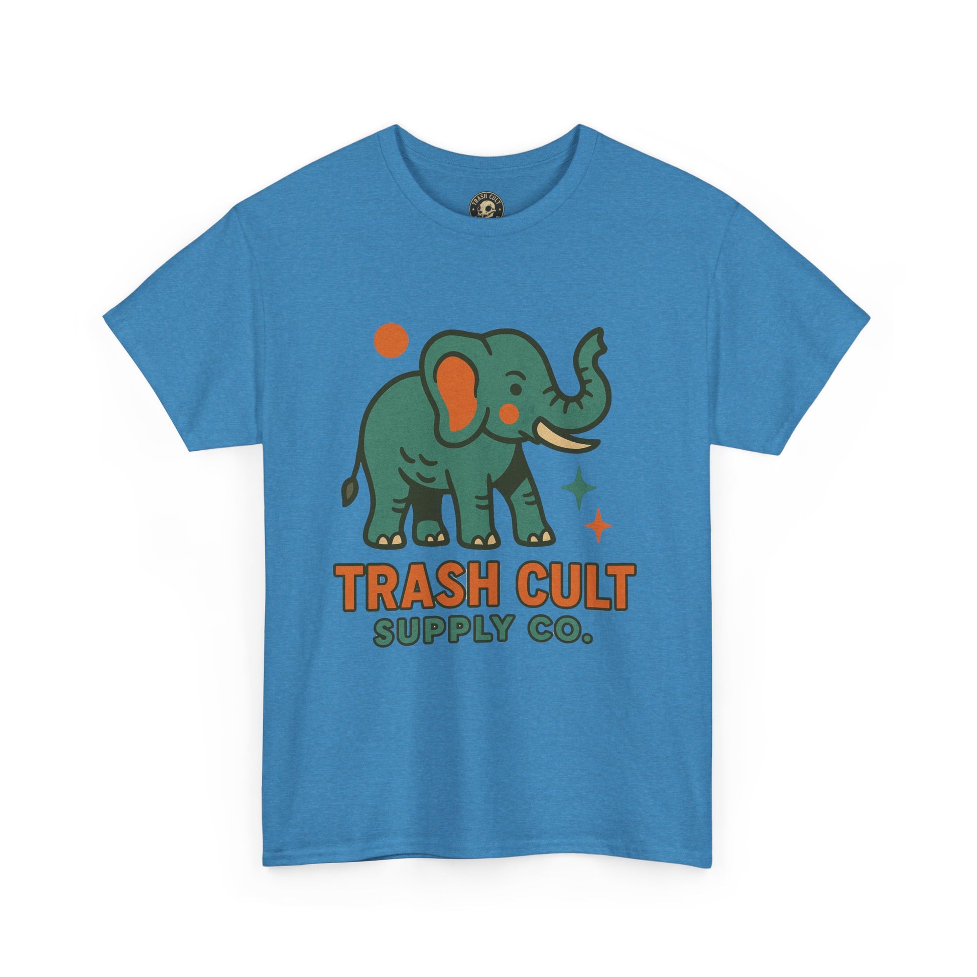 Trash Cult Elephant Unisex Heavy Cotton Tee, Eco-Friendly Shirt, Cool Casual Tee, Gift for Animal Lovers, Vintage Style T-Shirt