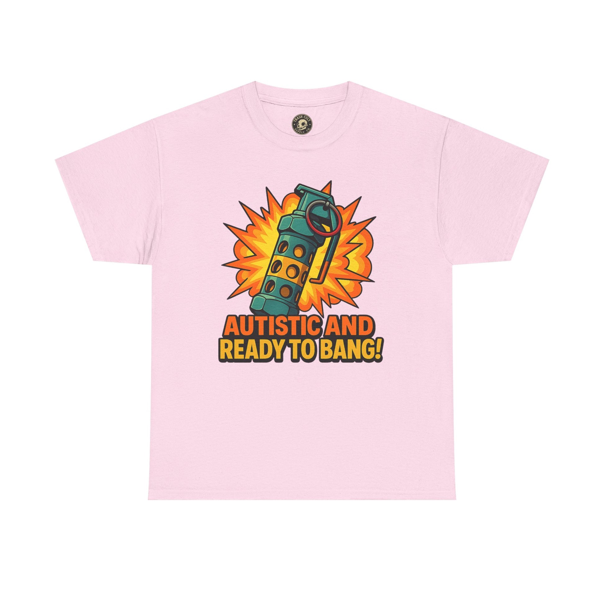 Autistic and Ready to Bang! Unisex Heavy Cotton Tee | Fun Graphic Tee, Autistic Pride, Gift for Autism Awareness, Casual Wear
