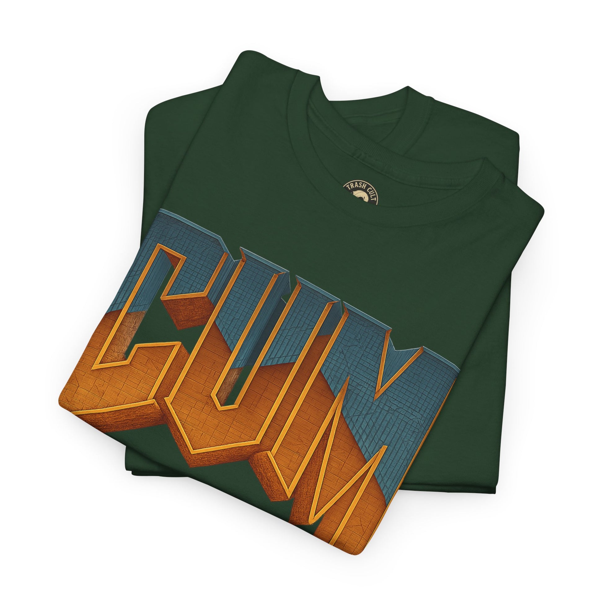 CUM Parody Metal Logo Shirt – Doom-Inspired Retro Gamer Tee on Gildan 5000