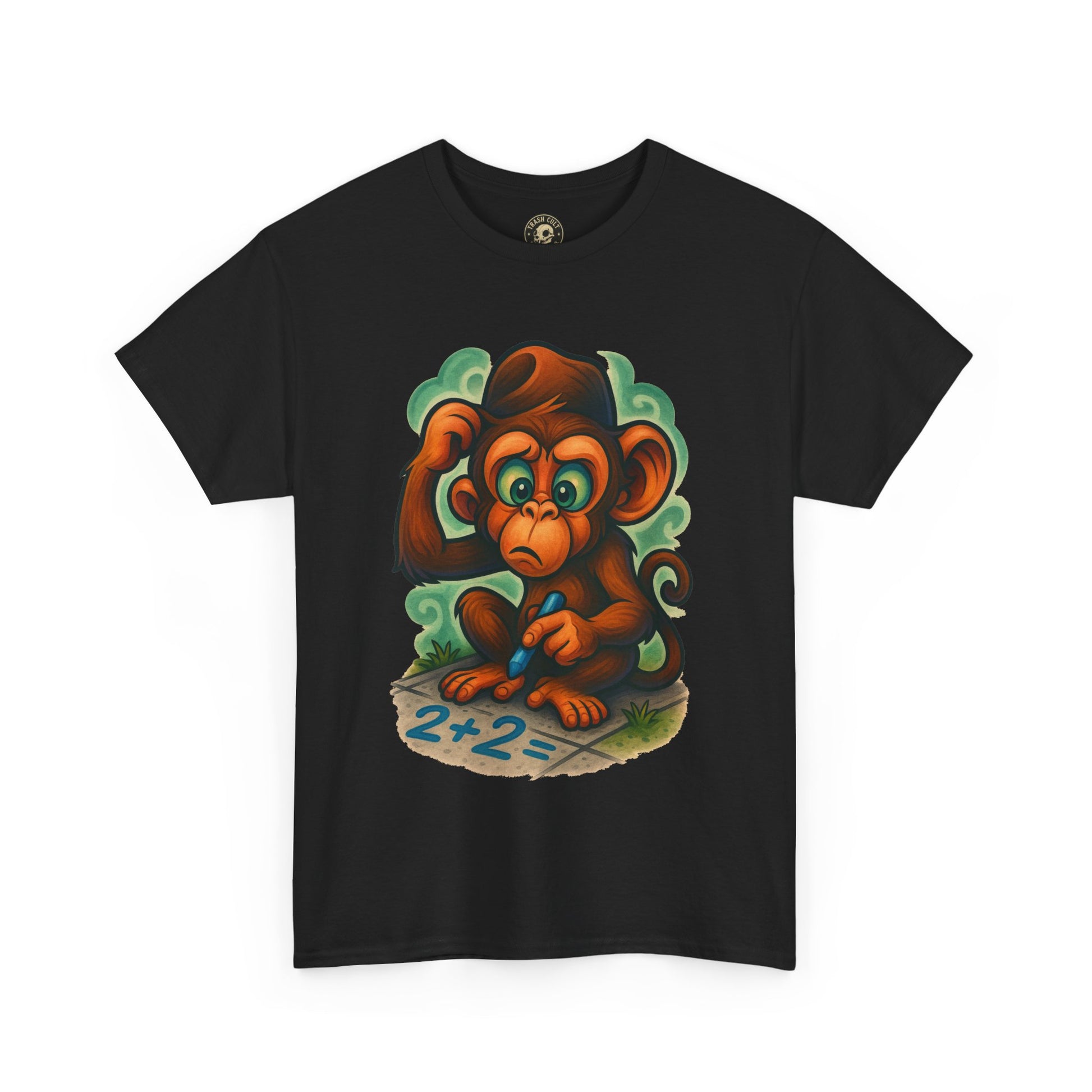 Confused Monkey Math Shirt – Funny Thoughtful Graphic Tee | Unisex Gildan 5000