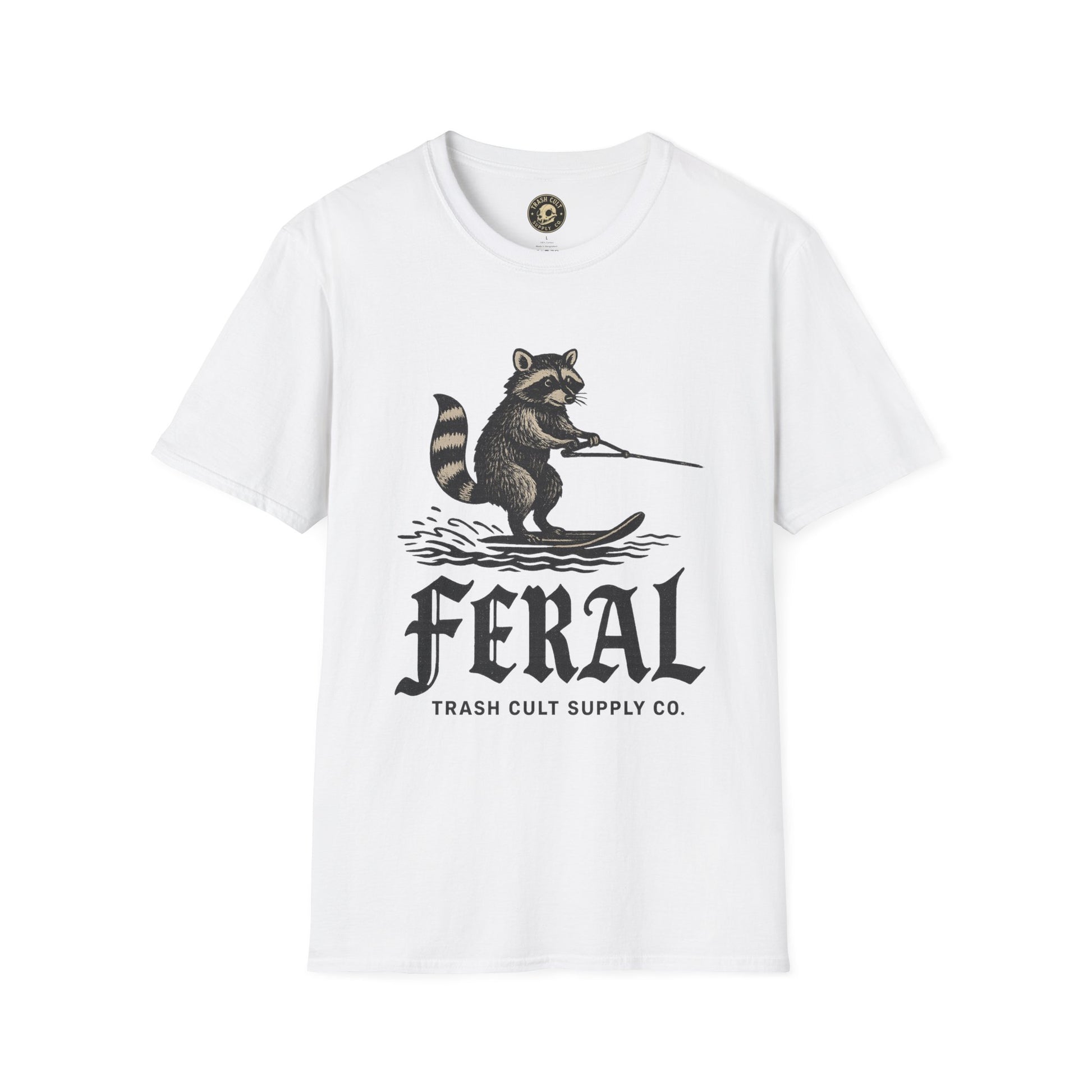 Feral Water Skiing Raccoon Vintage Shirt – Trash Cult Supply Co. | Gildan 2000 Softstyle