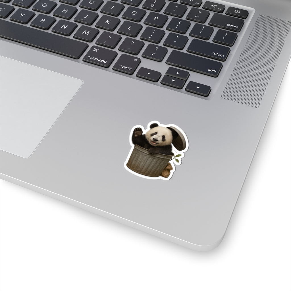 Cute Panda Trash Can Kiss-Cut Stickers, Animal Lover Decor, Fun Laptop Stickers, Cute Planner Stickers, Gift for Kids