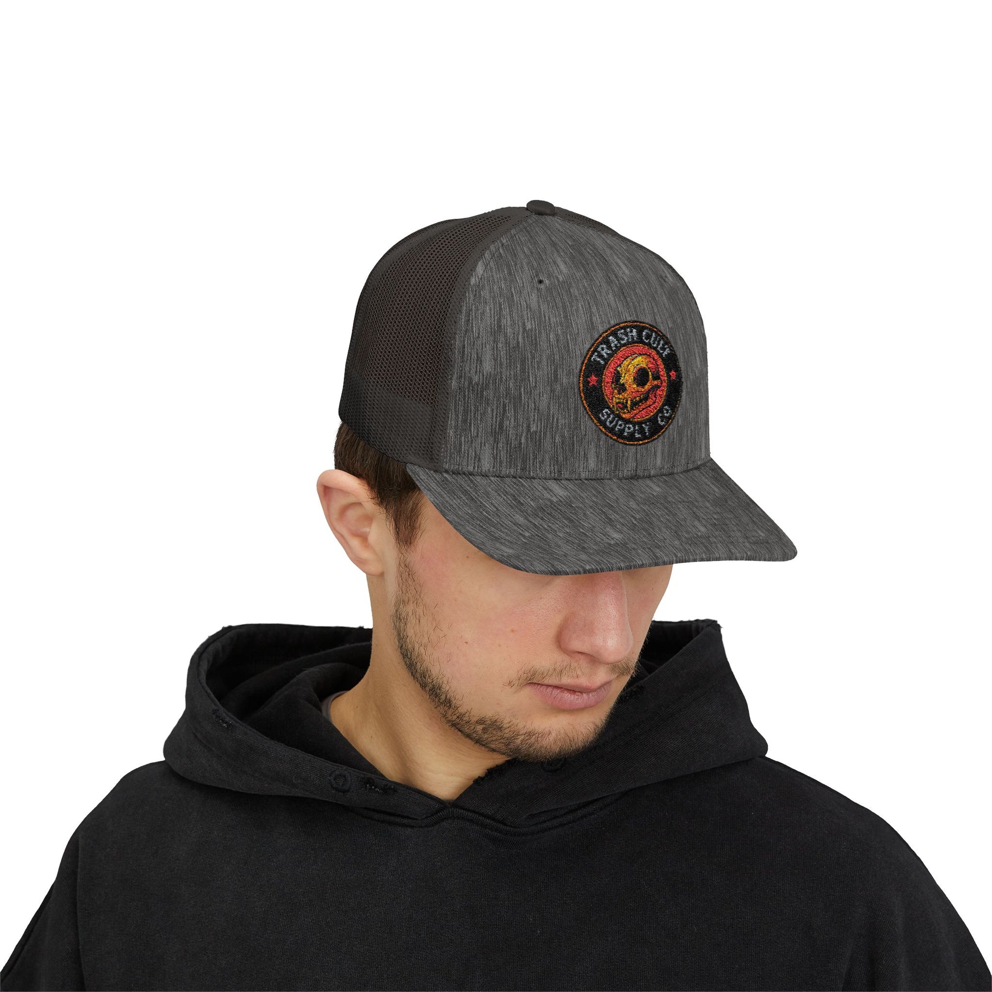 Trash Cult Supply Co. Trucker Hat – Embroidered Logo Snapback Cap