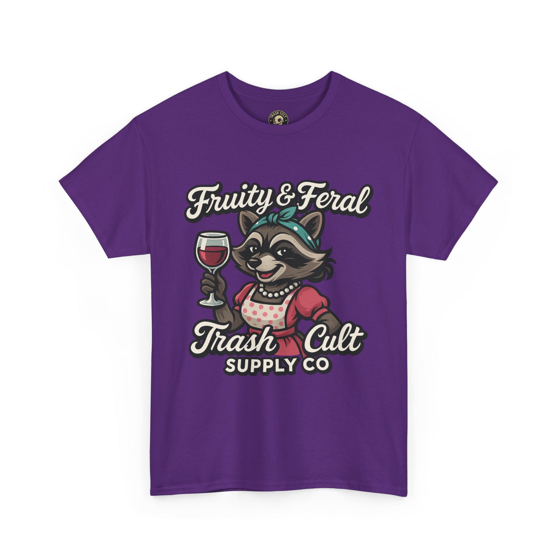 Fruity & Feral Raccoon Housewife Tee – Trash Cult Supply Co. on Gildan 5000