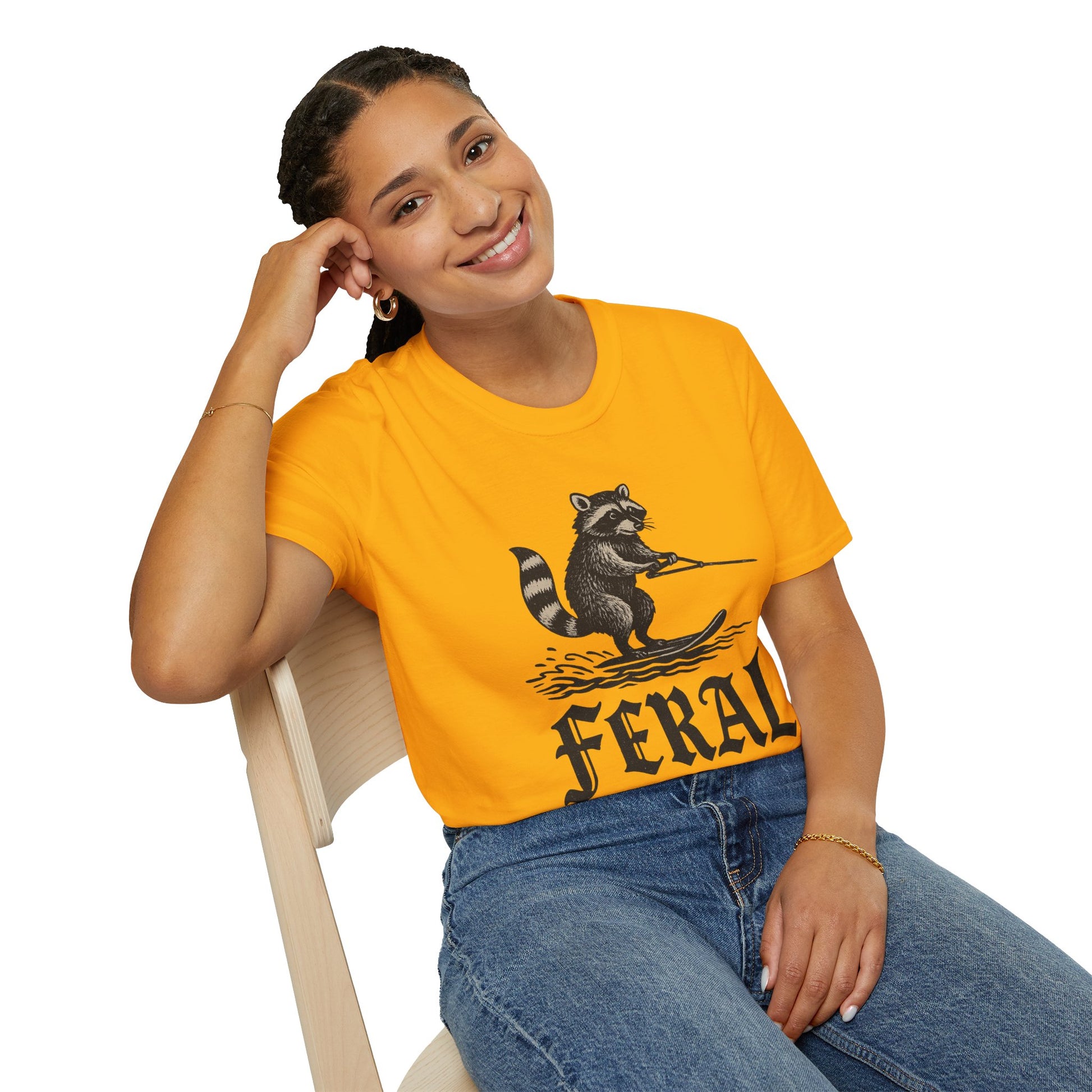 Feral Water Skiing Raccoon Vintage Shirt – Trash Cult Supply Co. | Gildan 2000 Softstyle