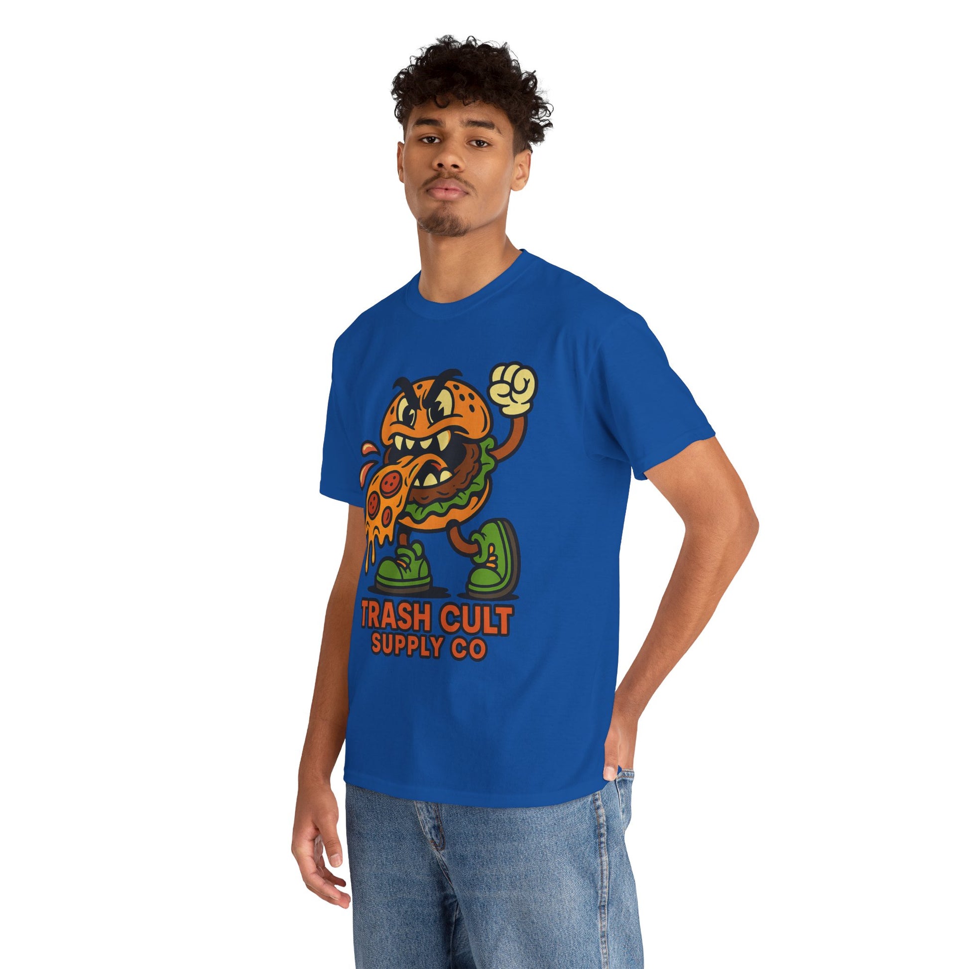 Angry Burger Pizza Spitter Tee – Trash Cult Supply Co | Gildan 5000 Shirt