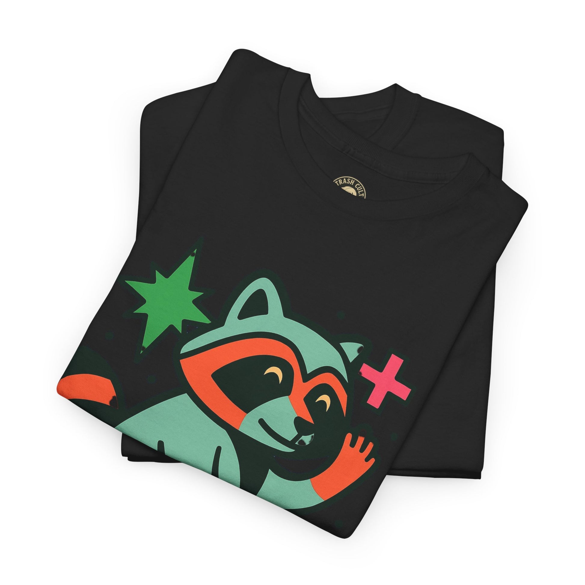 Playful Raccoon Unisex Heavy Cotton Tee | Cute Animal Shirt for Nature Lovers, Graphic Tee, Gift for Kids, Casual Wear, Eco-Friendly