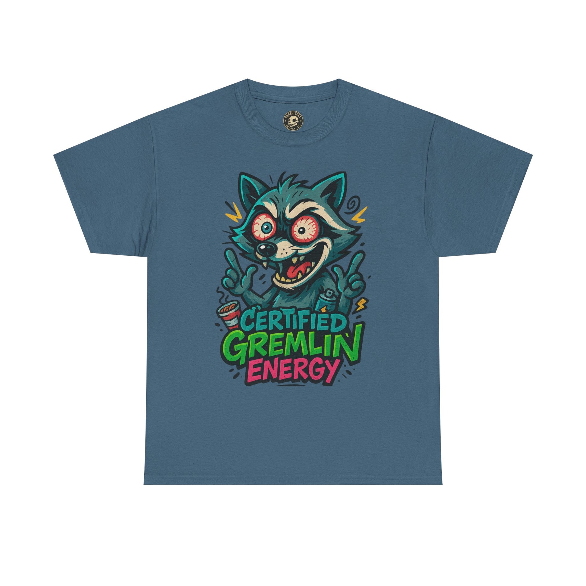 Certified Gremlin Energy Tee – ADHD Raccoon Shirt, Funny Unisex T-Shirt, Graffiti Style Gift for Goblins & Night Owls