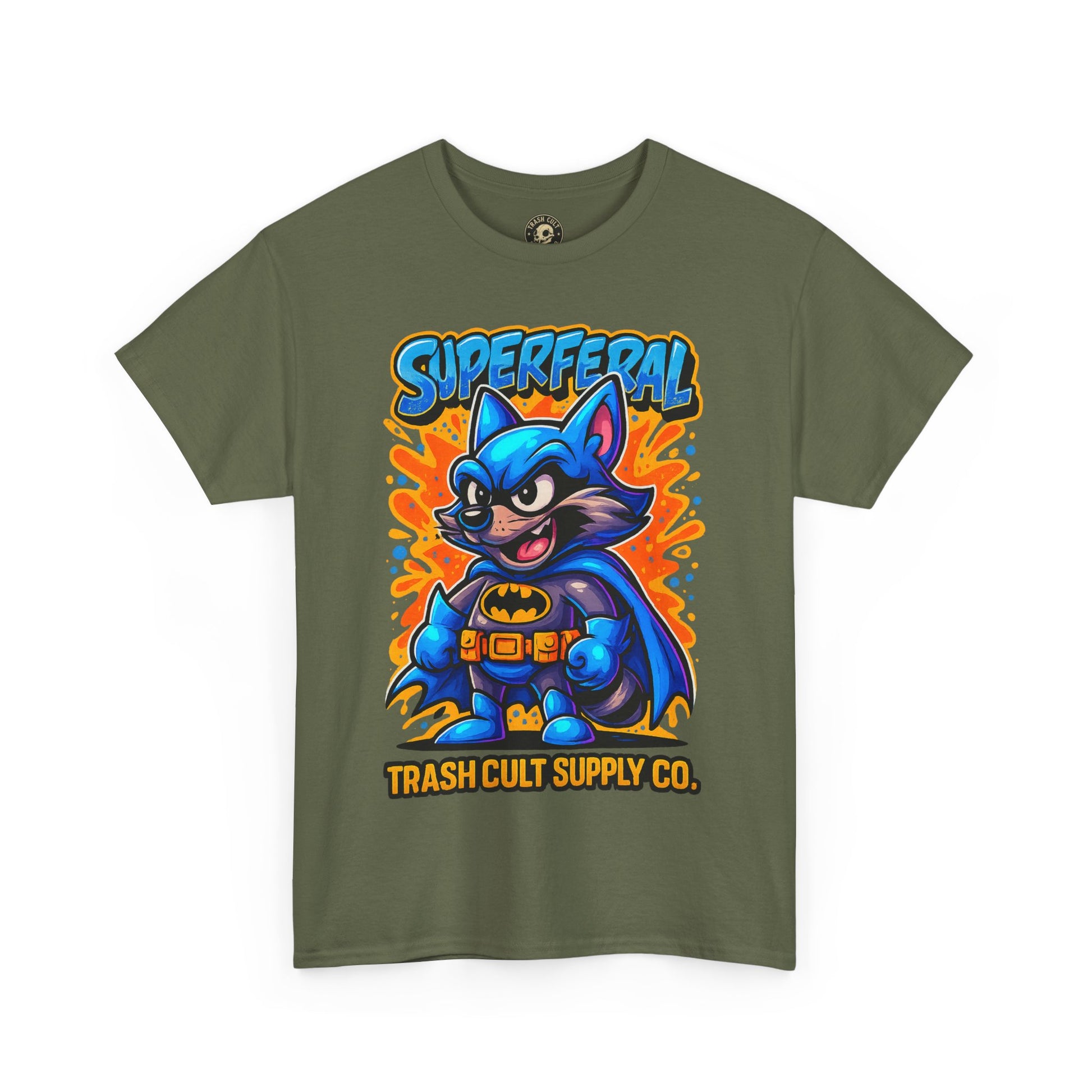 SuperFeral Raccoon Graffiti Shirt – Bold New School Superhero Streetwear | Trash Cult Supply Co
