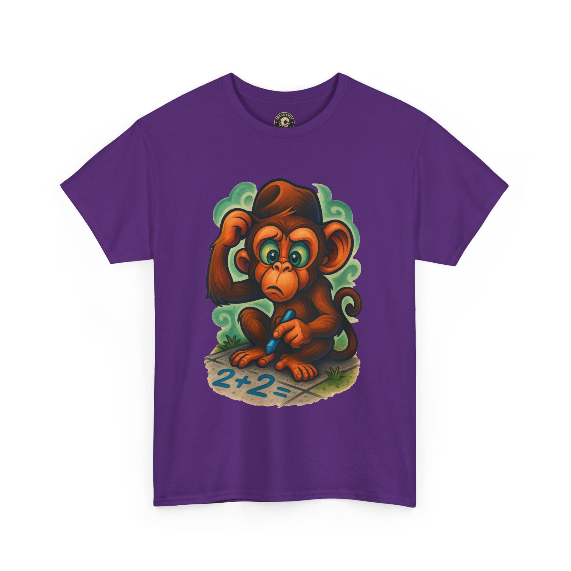 Confused Monkey Math Shirt – Funny Thoughtful Graphic Tee | Unisex Gildan 5000