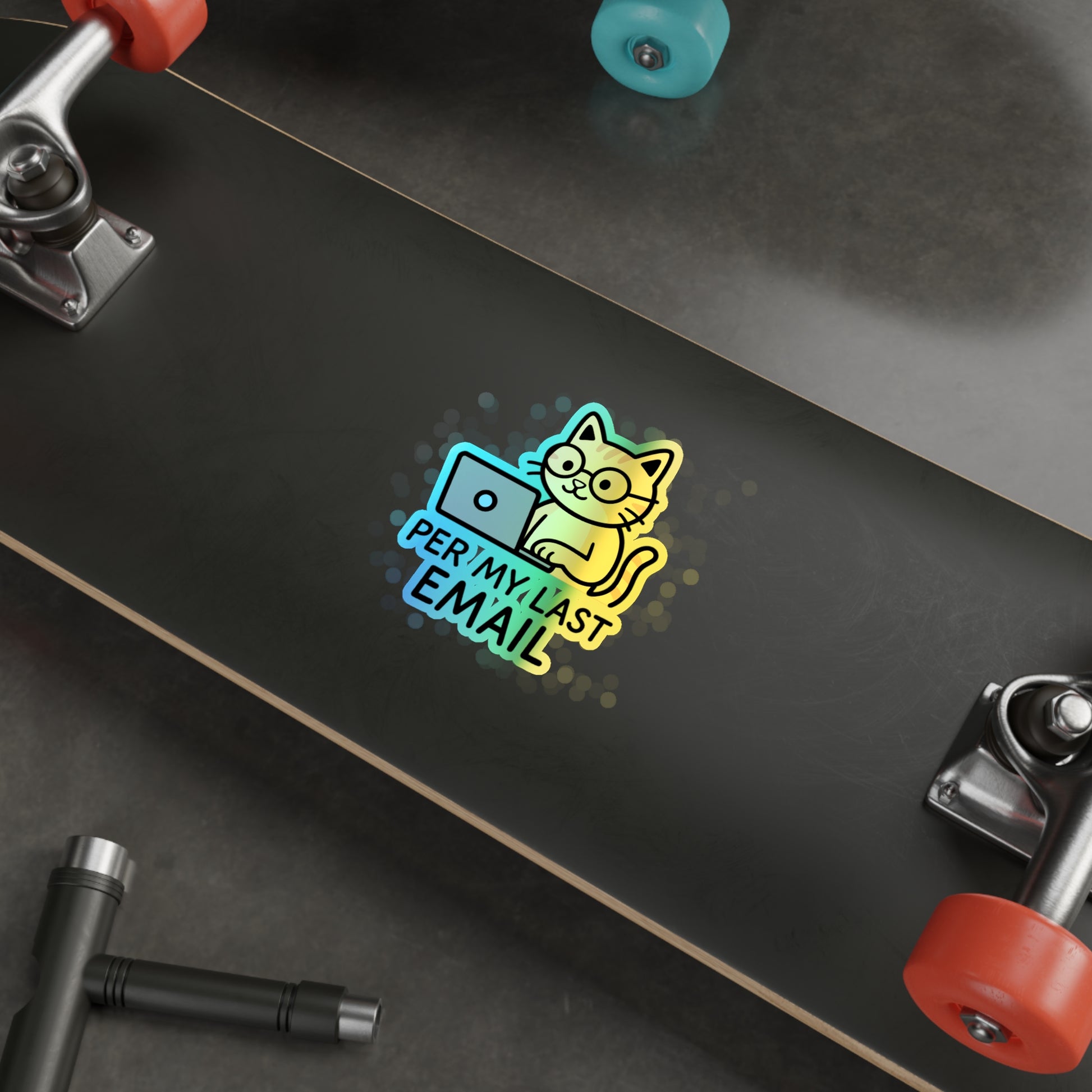 Holographic Cat Stickers, Fun Decals for Laptops, Water Bottles, Skateboards, Cute Gifts for Cat Lovers, Funny Email Stickers