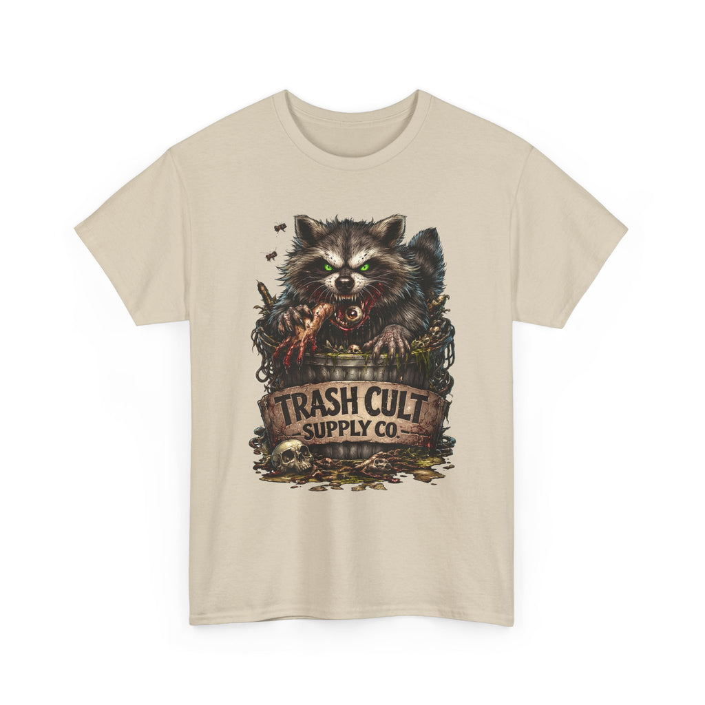 Raccoon 'Trash Cult Supply Co.' Graphic Tee — Vintage Grunge Animal Streetwear