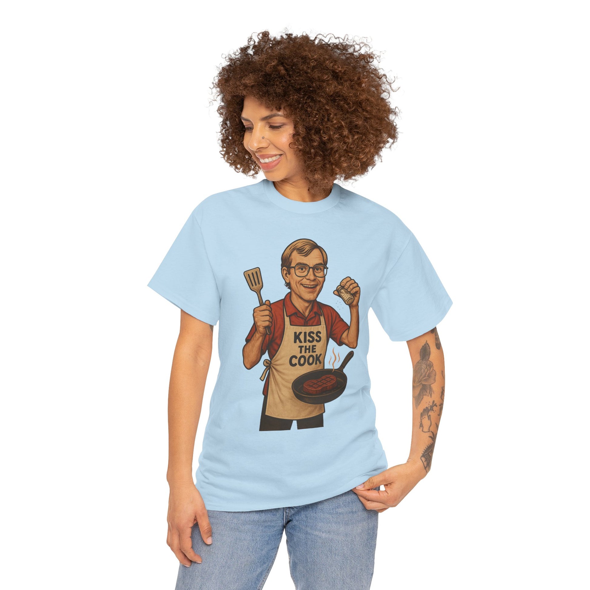 Kiss the Cook Dark Humor Chef Shirt – Creepy Retro Kitchen Parody