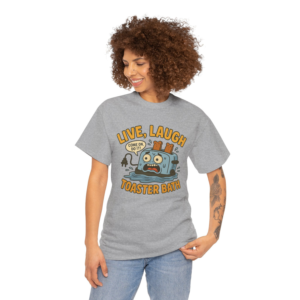 Funny Toaster Bath Tee, Humorous Unisex Shirt, Gift for Friends, Lightweight Cotton Tee, Birthday Party Outfit