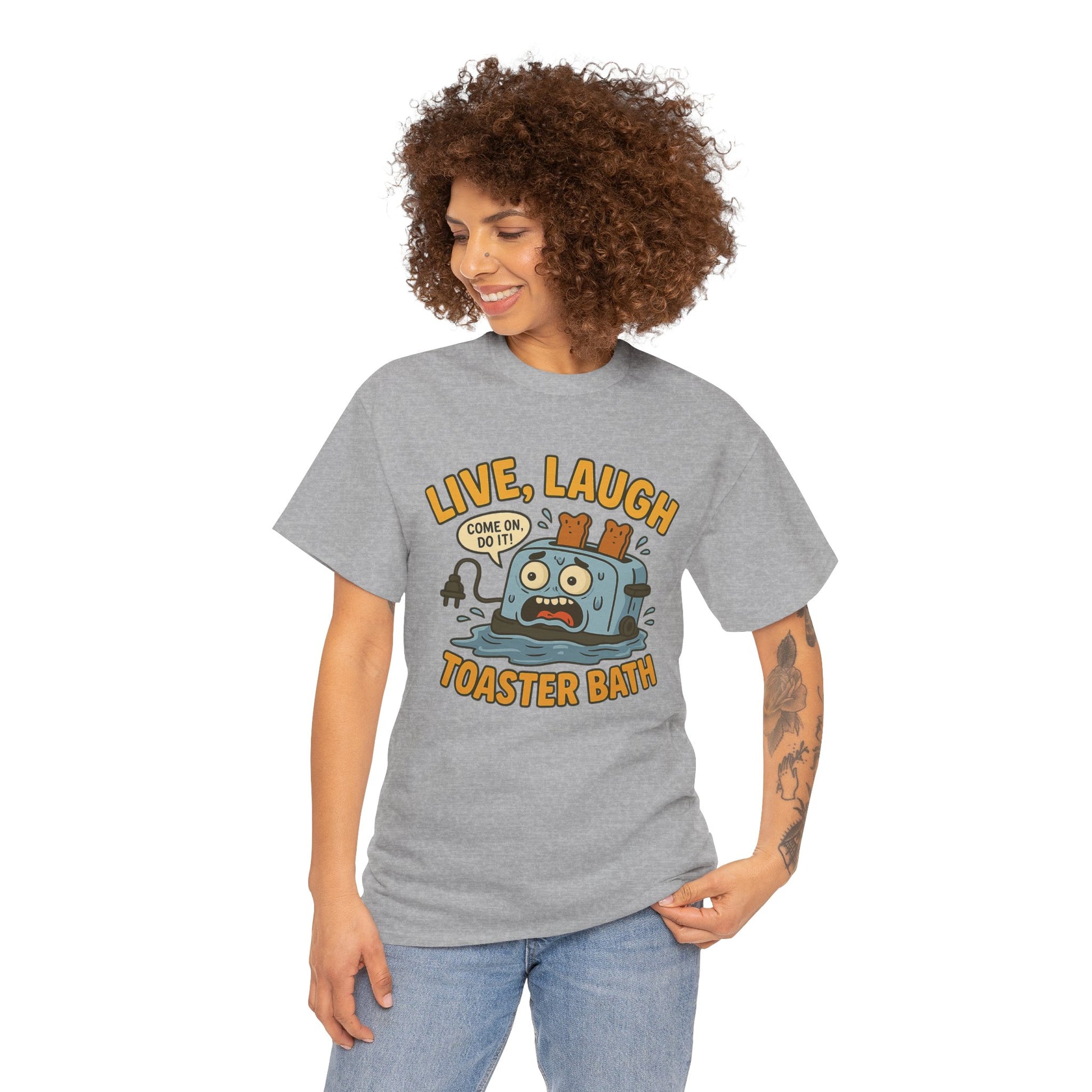 Funny Toaster Bath Tee, Humorous Unisex Shirt, Gift for Friends, Lightweight Cotton Tee, Birthday Party Outfit