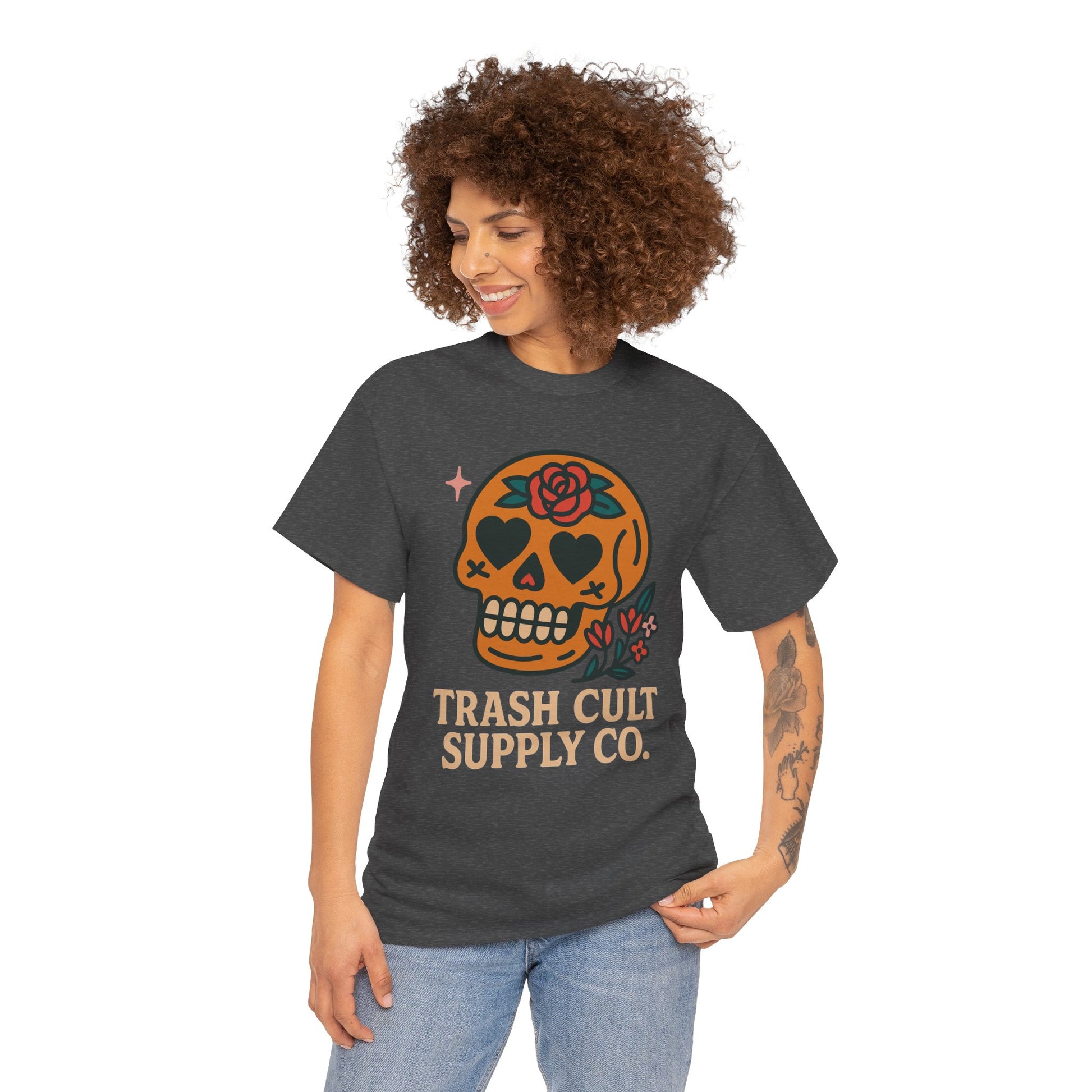Sugar Skull T-Shirt – Trash Cult Supply Co. – Gildan 5000 Heavy Cotton Tee