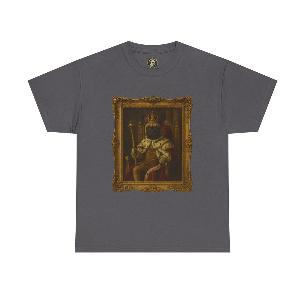 French Bulldog King Baroque Portrait Shirt – Funny Royal Dog Tee – Gildan 5000 Unisex Heavy Cotton