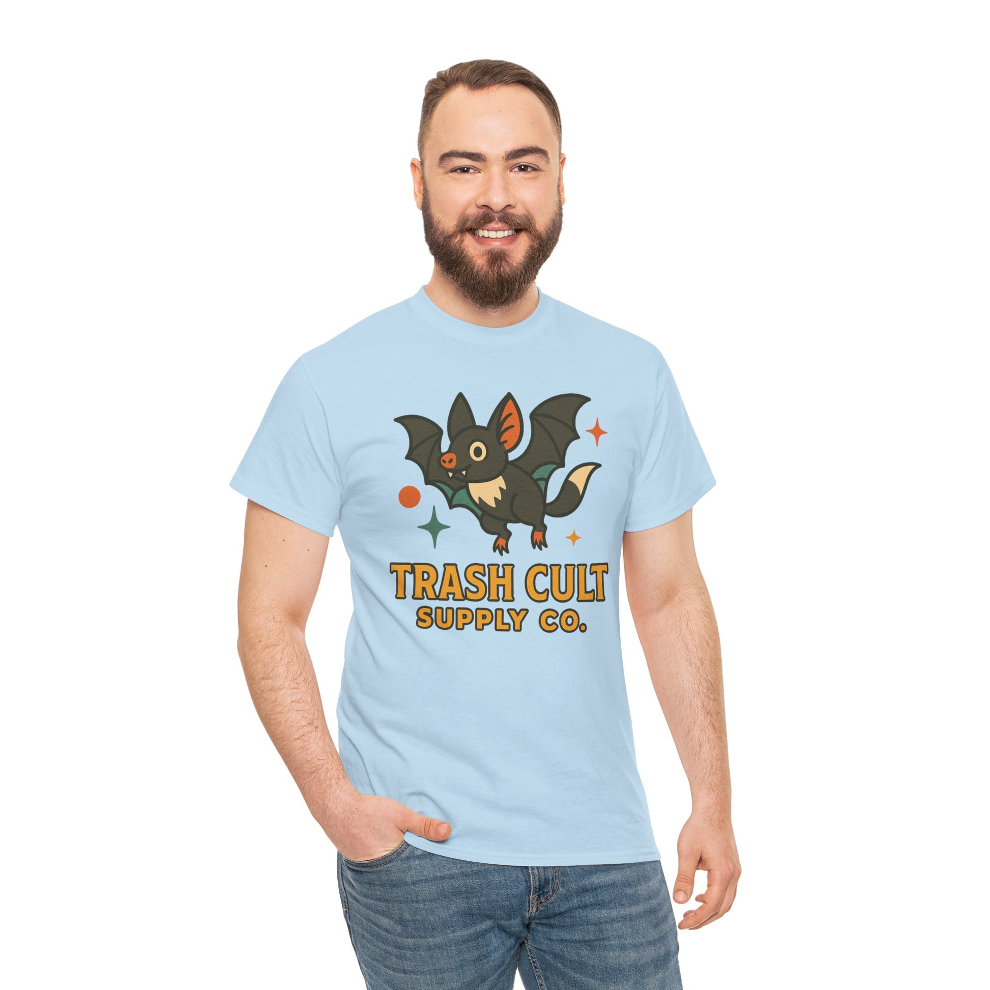 Trash Cult Supply Co. Unisex Heavy Cotton Tee - Fun Graphic Tee for Casual Wear, Perfect Gift for Bat Lovers, Halloween T-Shirt, [...]