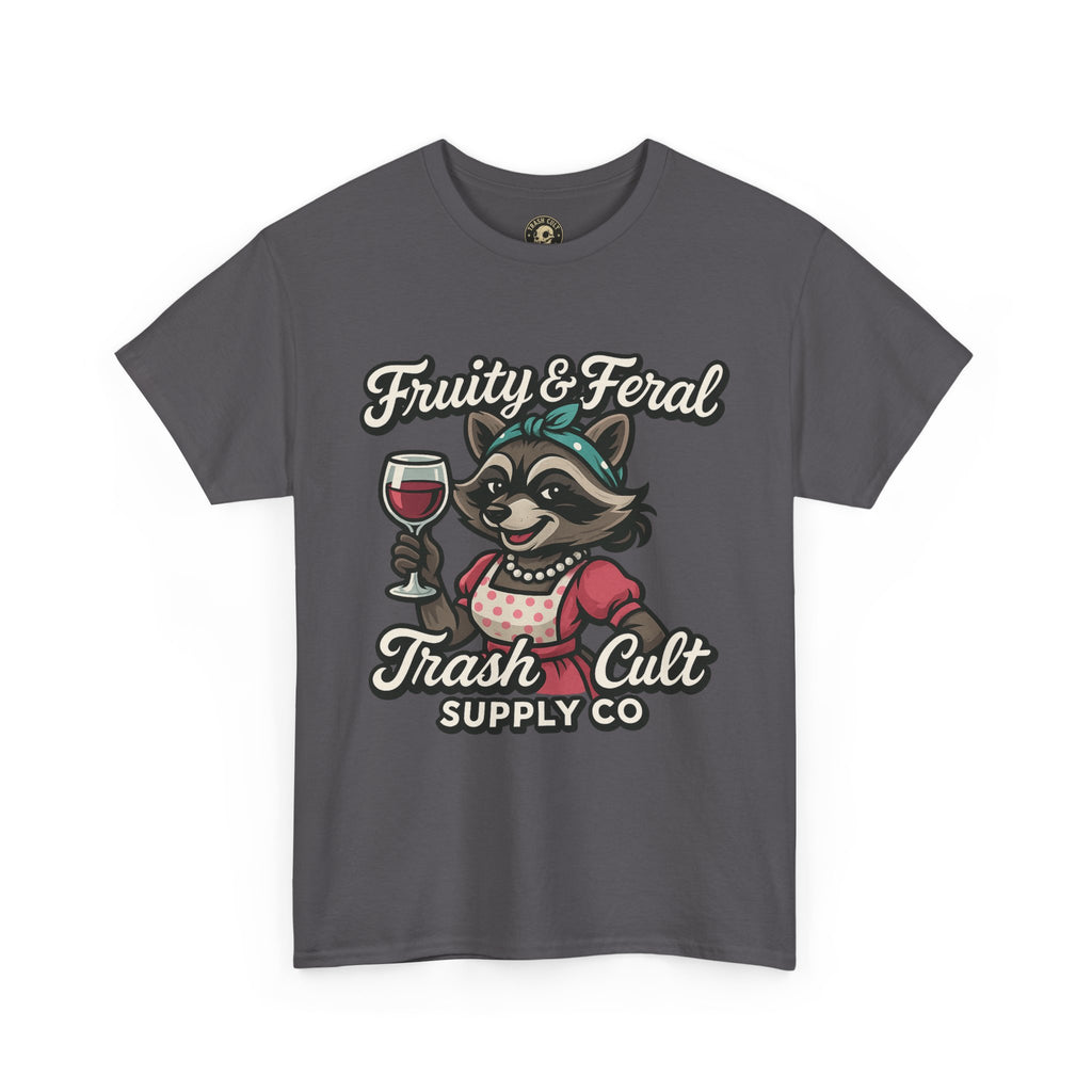 Fruity & Feral Raccoon Housewife Tee – Trash Cult Supply Co. on Gildan 5000