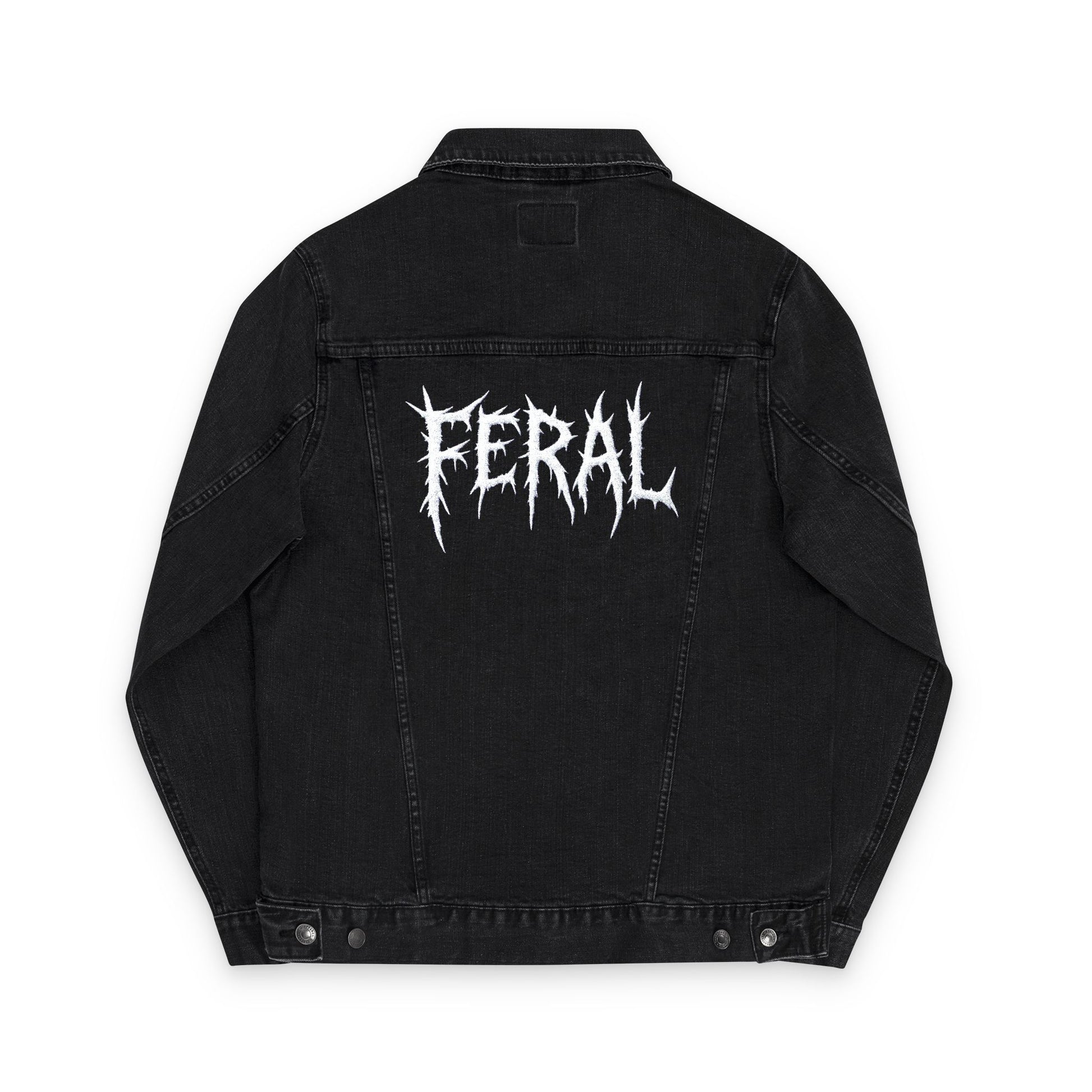 FERAL Embroidered Denim Jacket – Trash Cult Supply Co. (Black or Classic Denim)