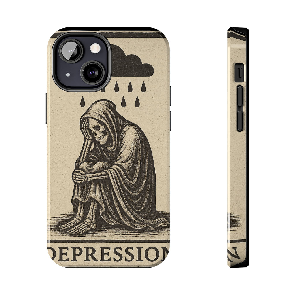 Dark Humor Phone Case, Goth iPhone Cover, Macabre Gift, Depression Art Case, Unique Phone Protector