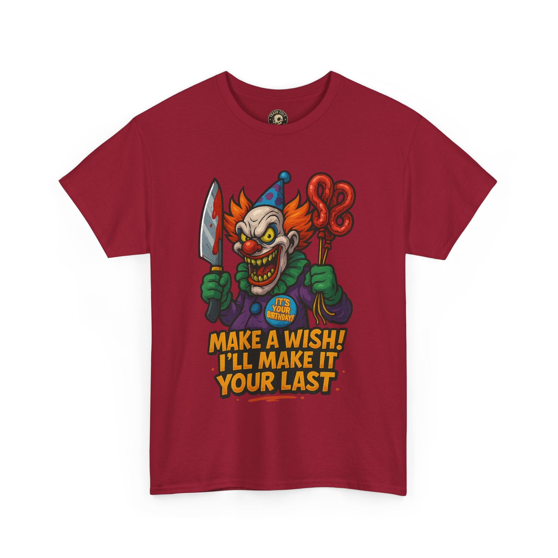 Creepy Clown Tee - Halloween Costume Shirt, Unisex Heavy Cotton Tee, Spooky Graphic Tee, Gag Gift, Horror Fan Apparel
