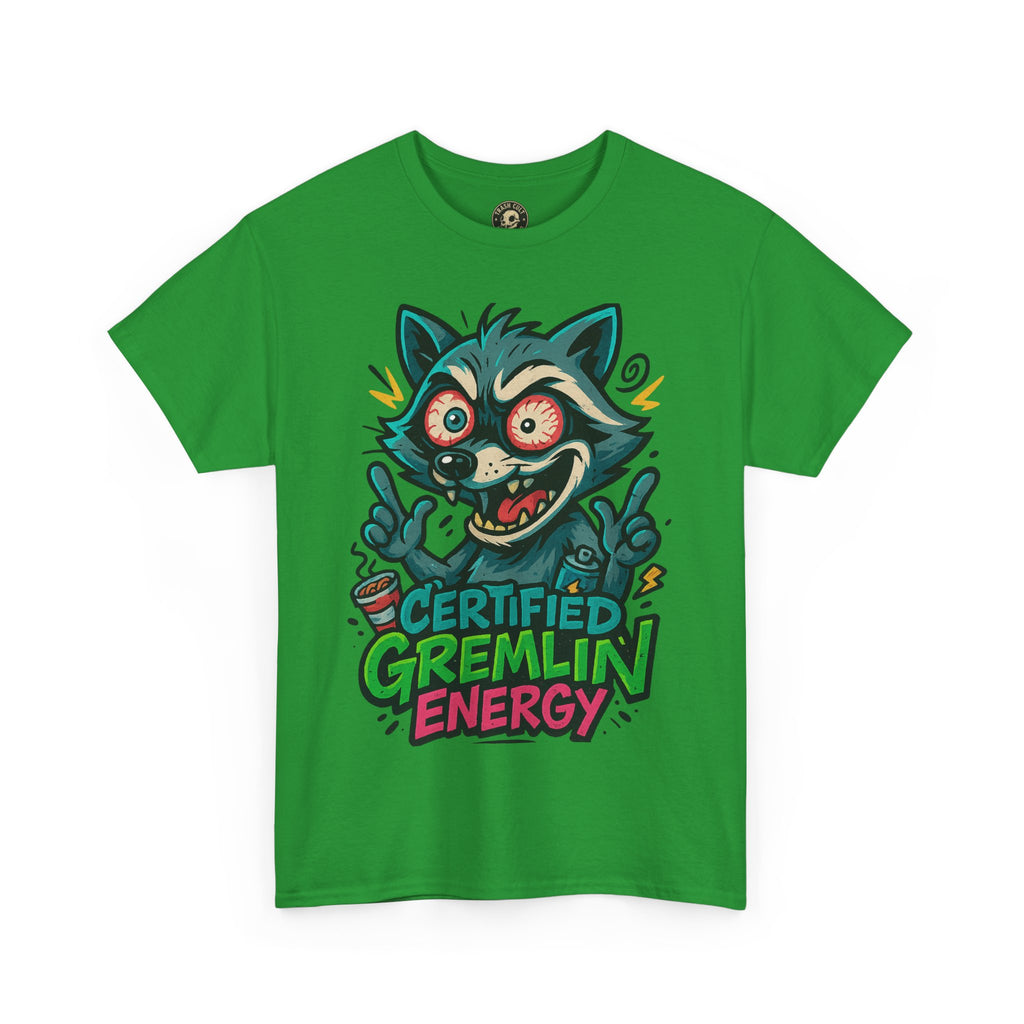 Certified Gremlin Energy Tee – ADHD Raccoon Shirt, Funny Unisex T-Shirt, Graffiti Style Gift for Goblins & Night Owls
