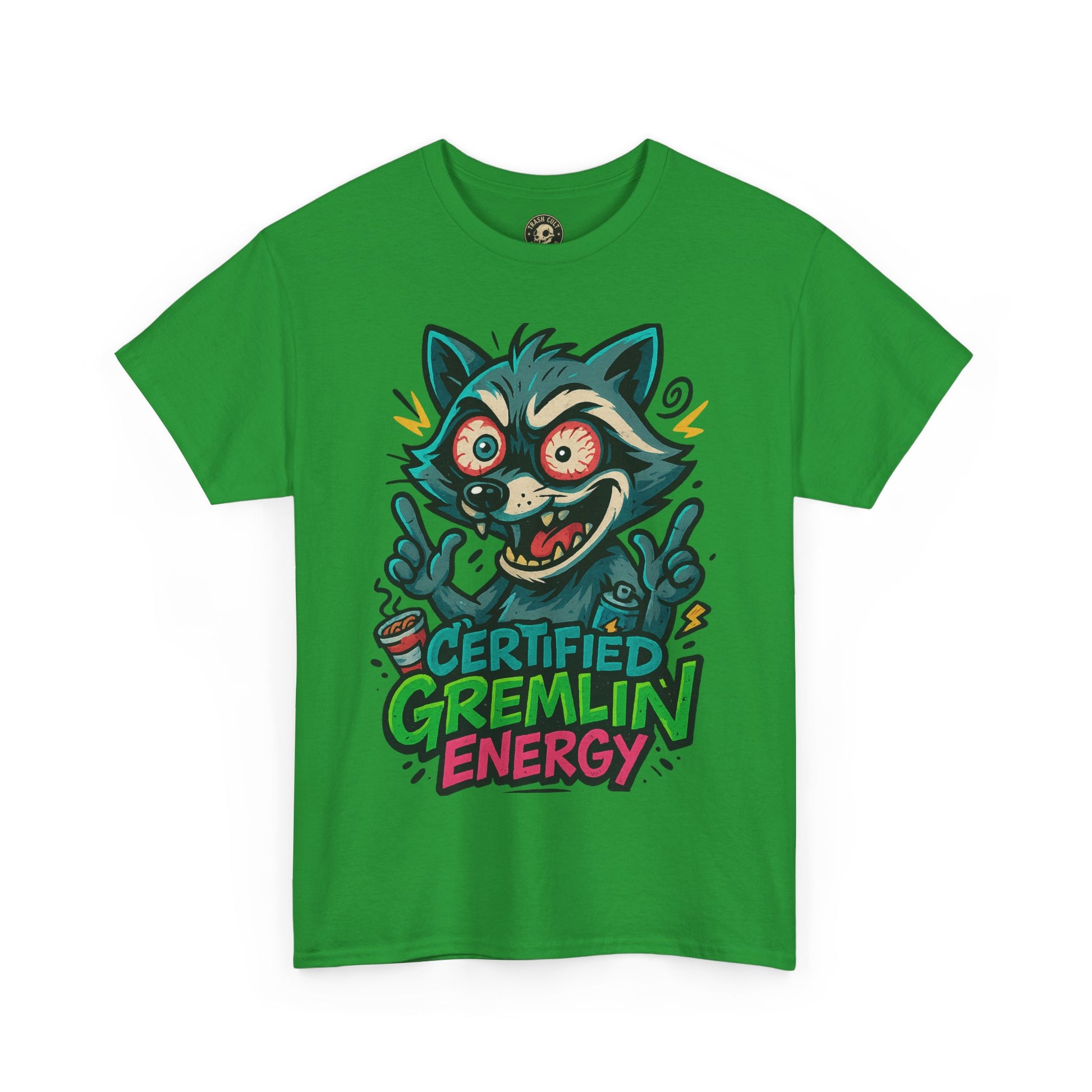 Certified Gremlin Energy Tee – ADHD Raccoon Shirt, Funny Unisex T-Shirt, Graffiti Style Gift for Goblins & Night Owls