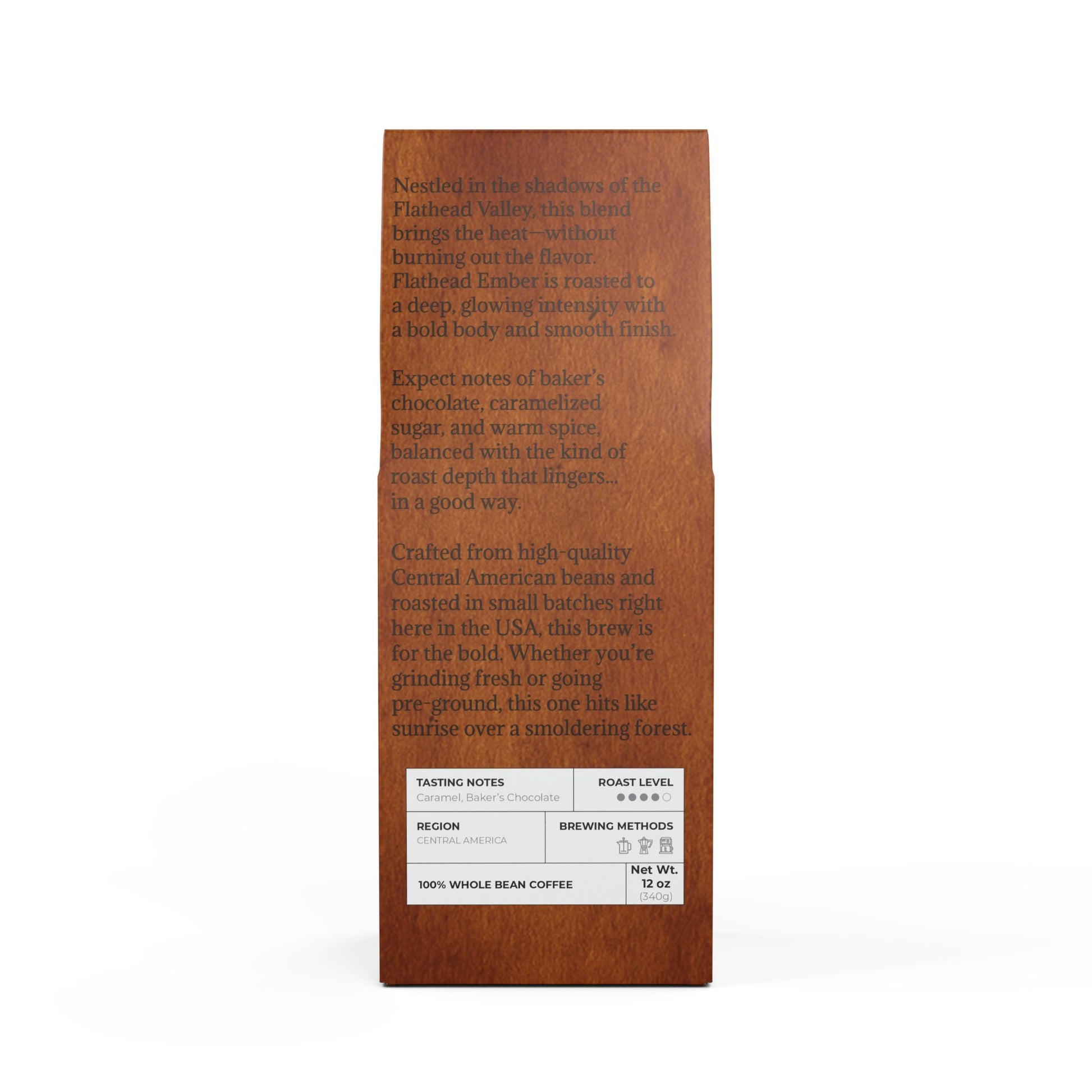🔥 Flathead Ember – Medium-Dark Roast Coffee (12oz)