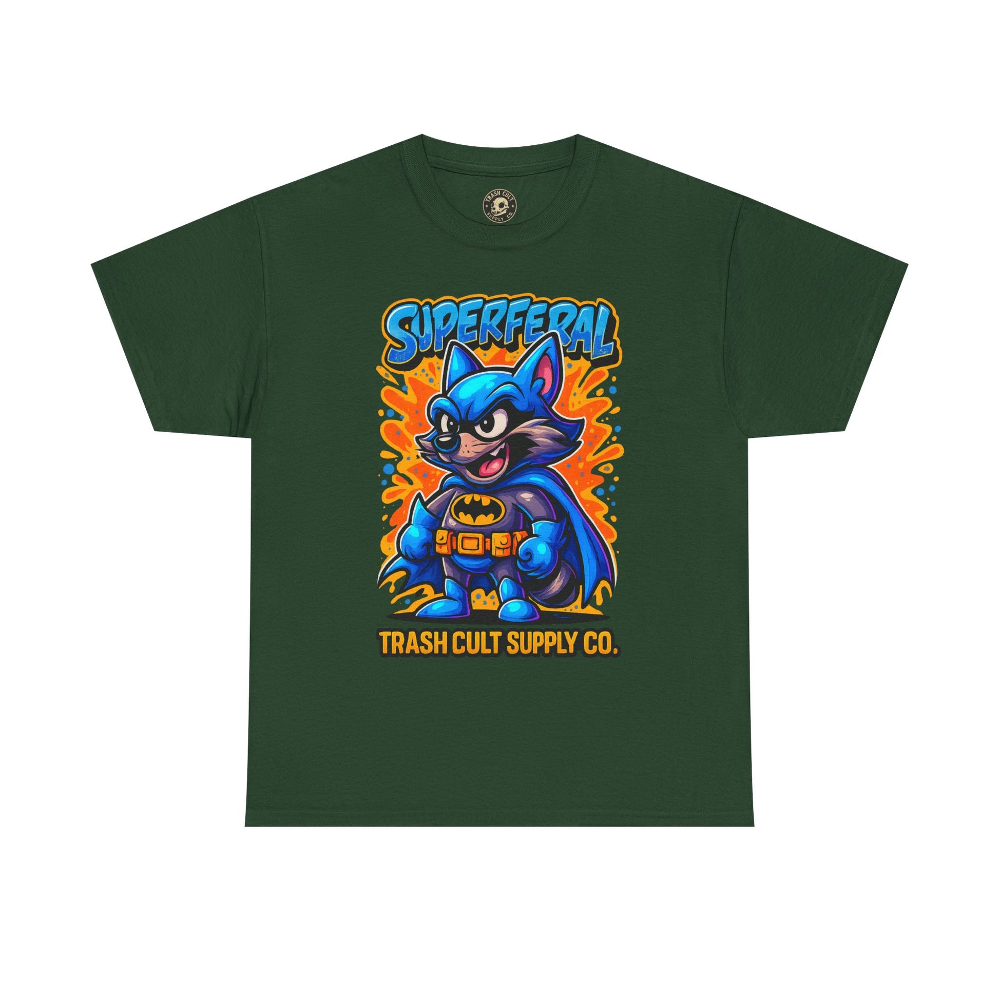 SuperFeral Raccoon Graffiti Shirt – Bold New School Superhero Streetwear | Trash Cult Supply Co