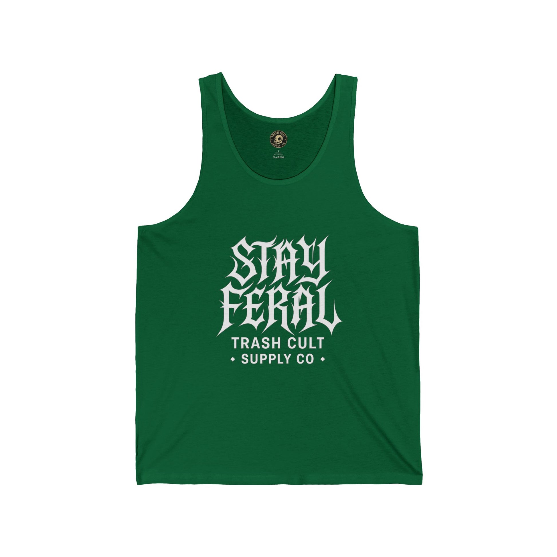 Stay Feral Unisex Jersey Tank | Cool Graphic Top for Summer, Gift for Outdoor Lovers, Festival Wear, Streetwear, Vintage Look
