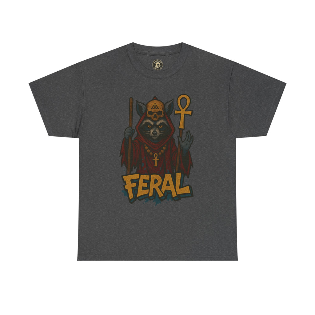FERAL Raccoon Cult Leader Shirt – Graffiti Style Streetwear Tee | Bold Trashcore Design on Gildan 5000