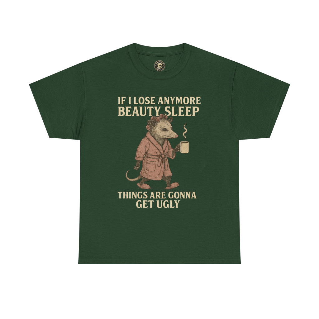 Funny Unisex Heavy Cotton Tee - "If I Lose Anymore Beauty Sleep, Things Are Gonna Get Ugly" - Gift, Sleepwear, Humor, Casual Wear, [...]