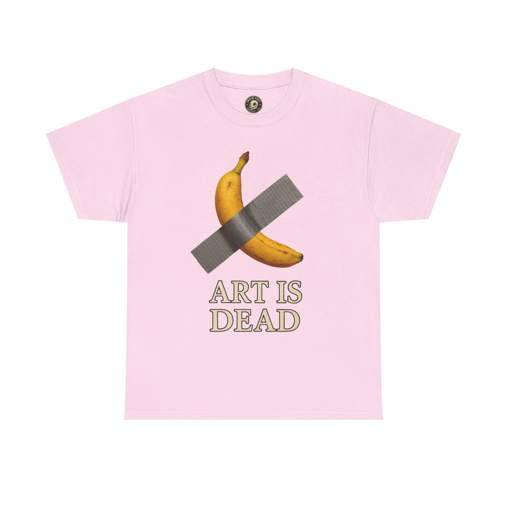 “ART IS DEAD” Banana Duct Tape Meme Tee – Satirical Art Parody Shirt by Trash Cult Supply Co.