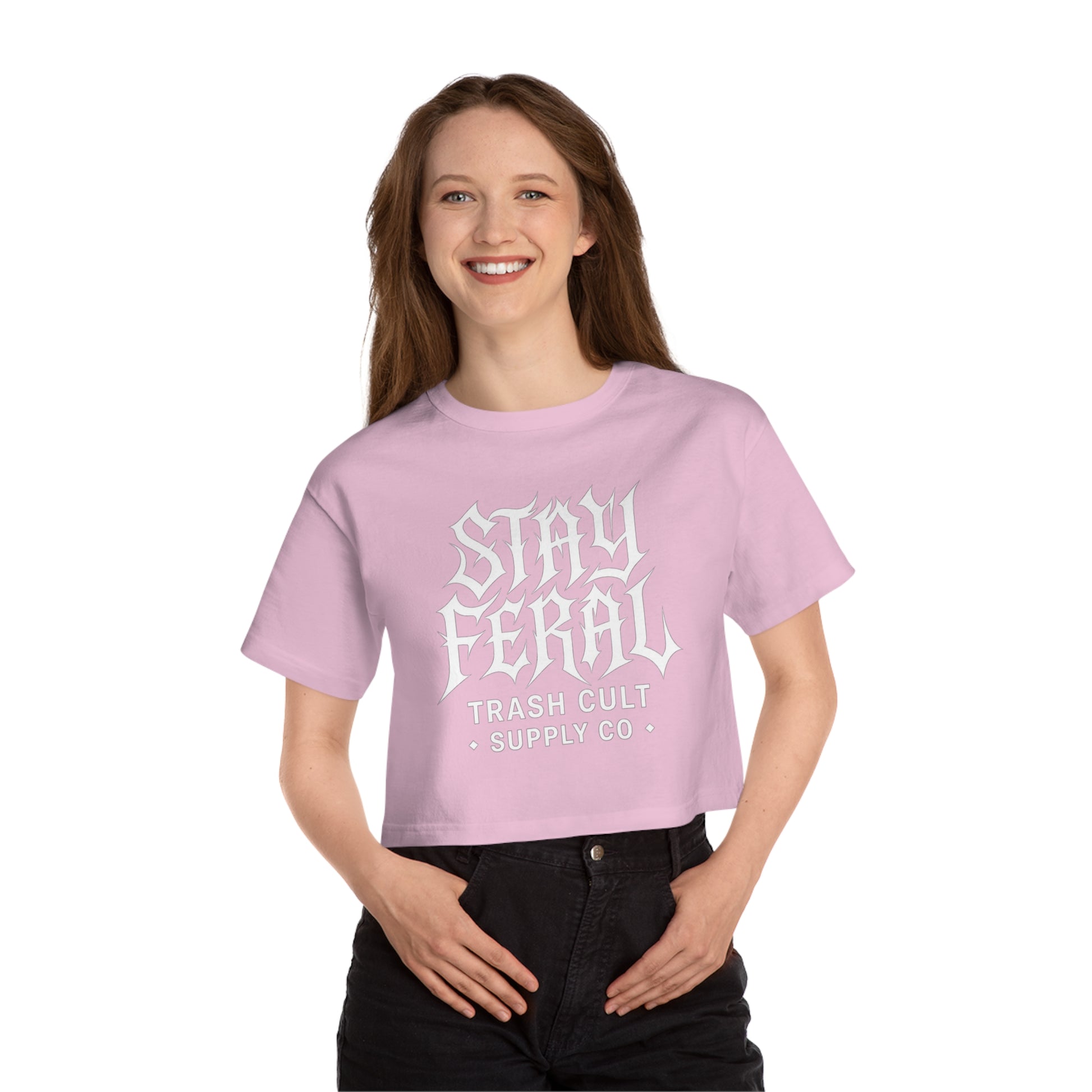 Stay Feral Cropped T-Shirt | Edgy Women's Fashion, Urban Streetwear, Casual Summer Top, Gifts for Friends, Alternative Style
