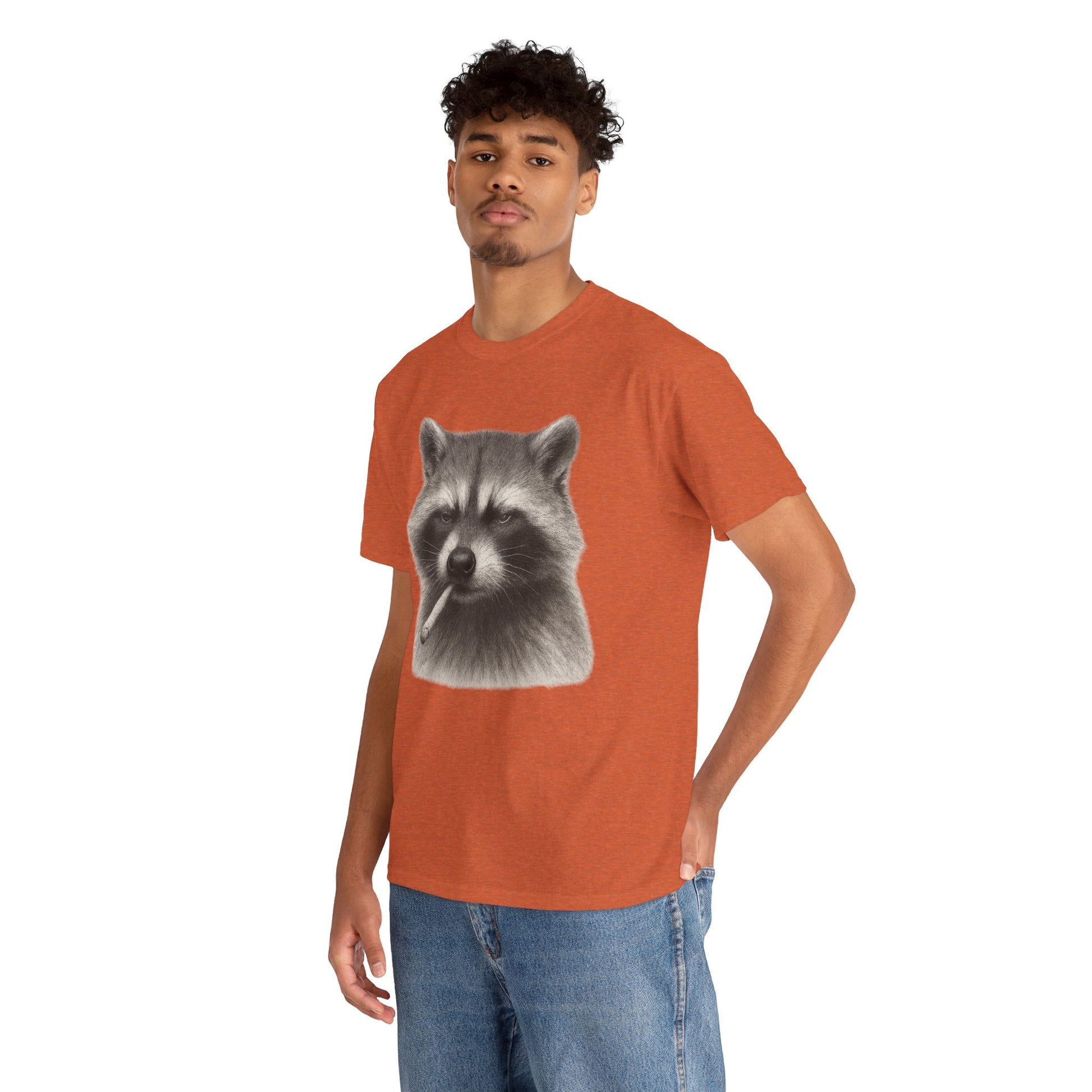 Dirty Harry Raccoon Halftone Shirt – Soft Grit Aesthetic, Smoking Trash Panda Graphic Tee