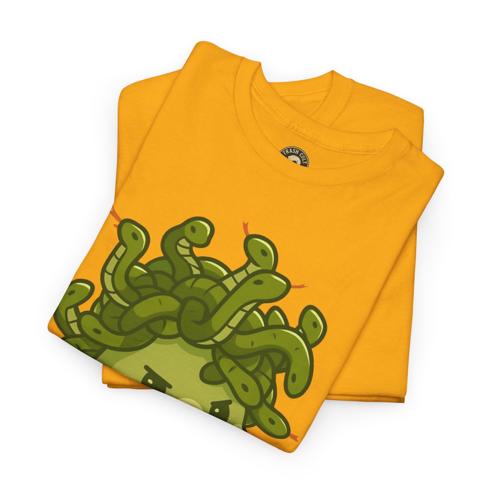 Meow-dusa Funny Cat Medusa T-Shirt – Gildan 5000 Heavy Cotton Tee