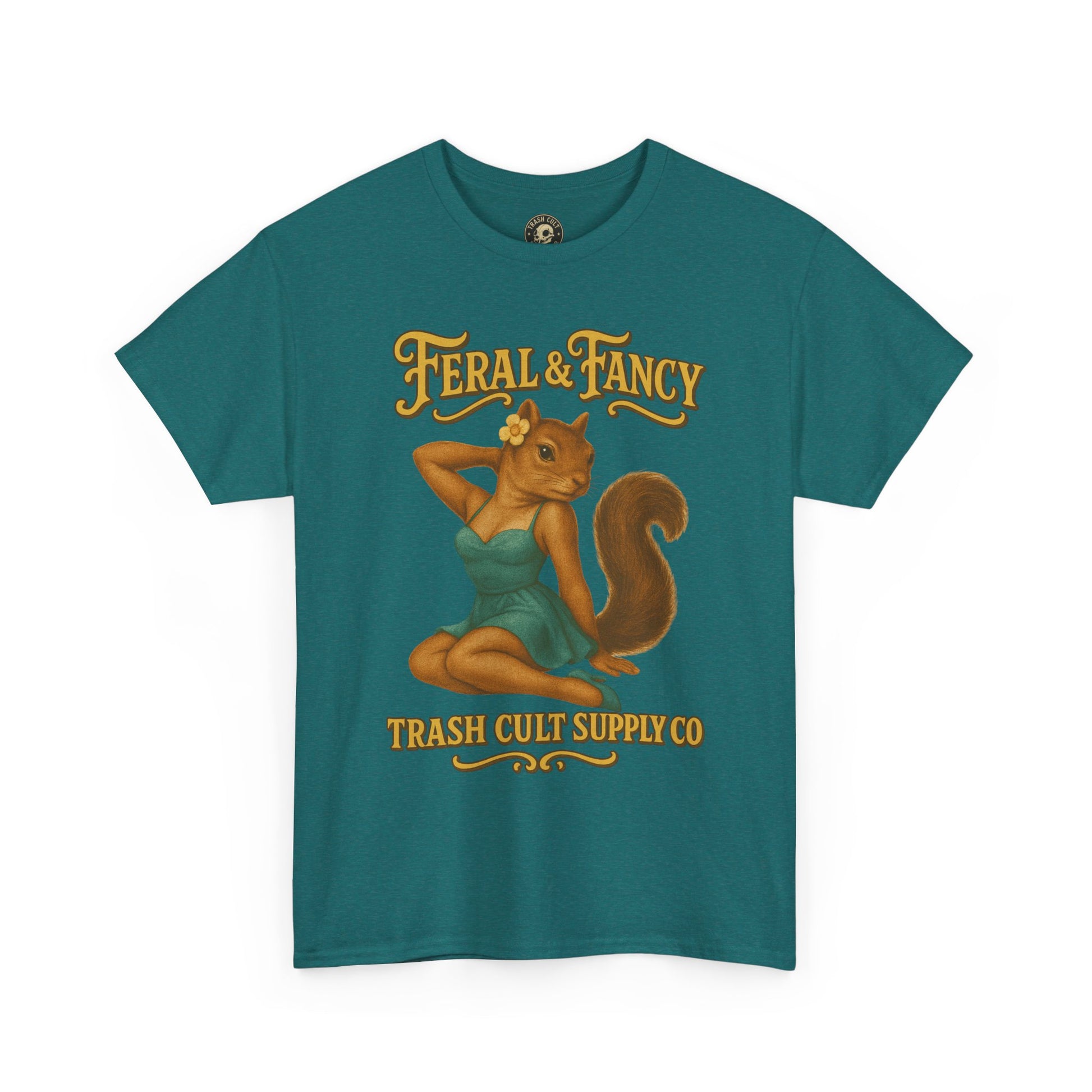 Feral & Fancy Pin-Up Squirrel Shirt – Vintage 1950s Style | Trash Cult Supply Co | Gildan 5000