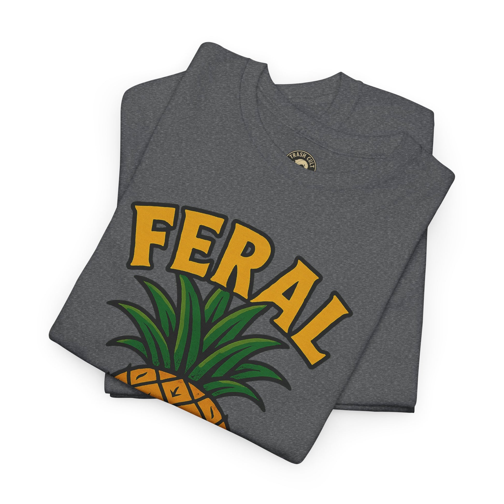 Feral Evil Pineapple Shirt – Aggressive Fruit Trashcore Tee – Gildan 5000 Unisex