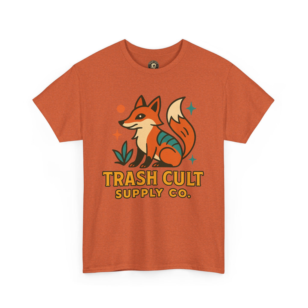 Trash Cult Fox Unisex Heavy Cotton Tee - Eco-Friendly Fashion Statement, Perfect for Nature Lovers, Casual Wear, Gifts, and Festivals
