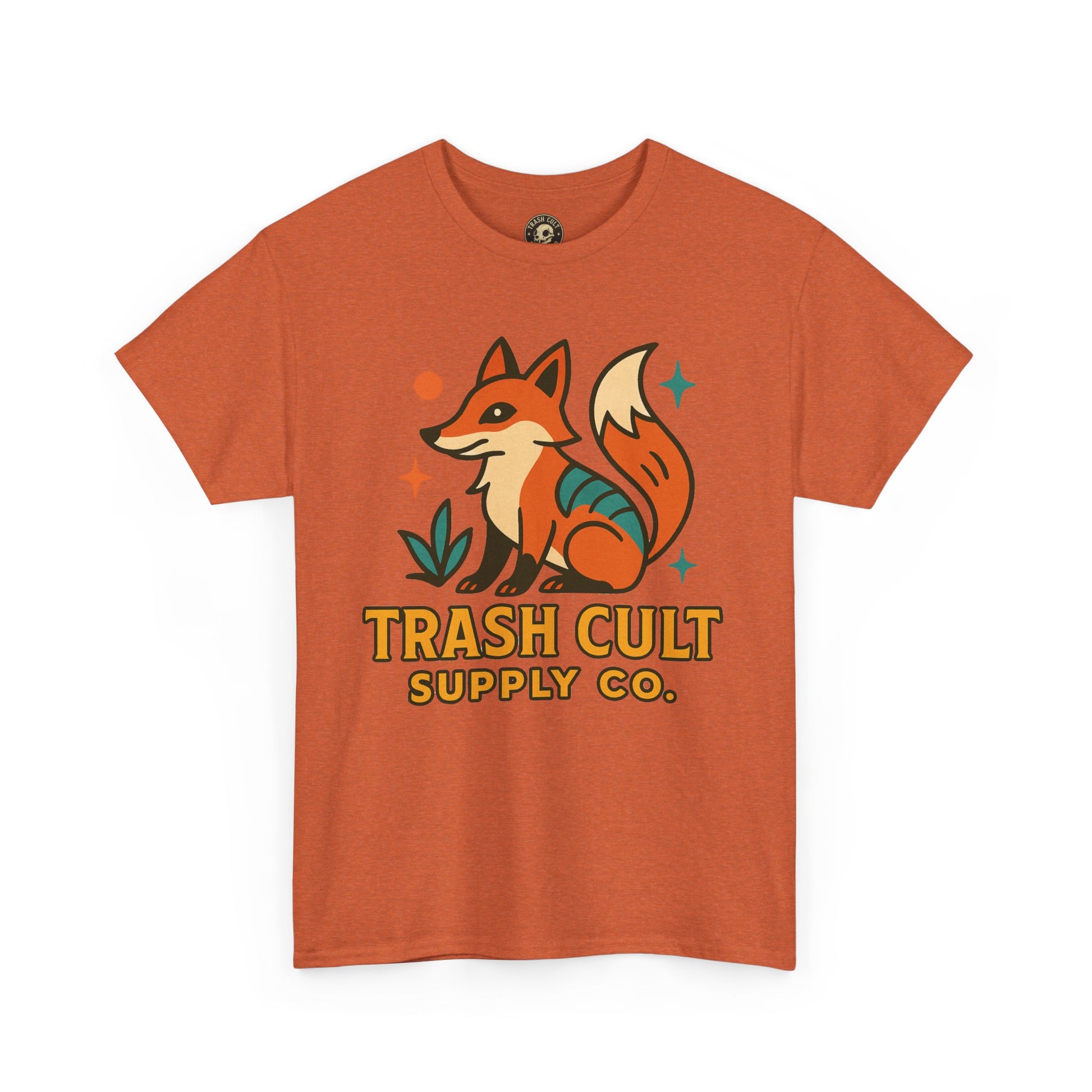 Trash Cult Fox Unisex Heavy Cotton Tee - Eco-Friendly Fashion Statement, Perfect for Nature Lovers, Casual Wear, Gifts, and Festivals