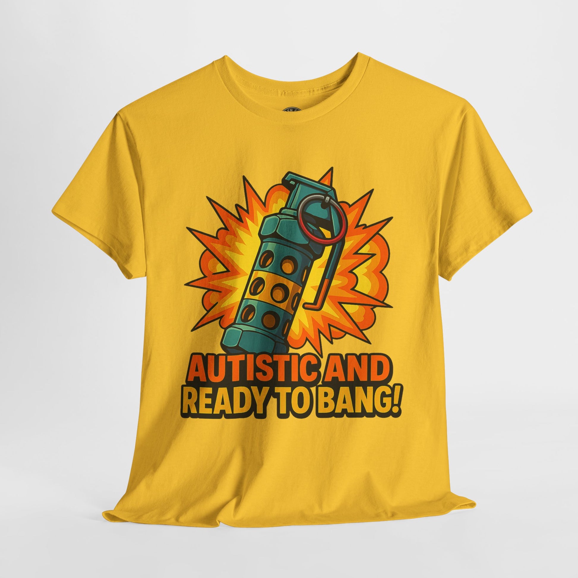 Autistic and Ready to Bang! Unisex Heavy Cotton Tee | Fun Graphic Tee, Autistic Pride, Gift for Autism Awareness, Casual Wear