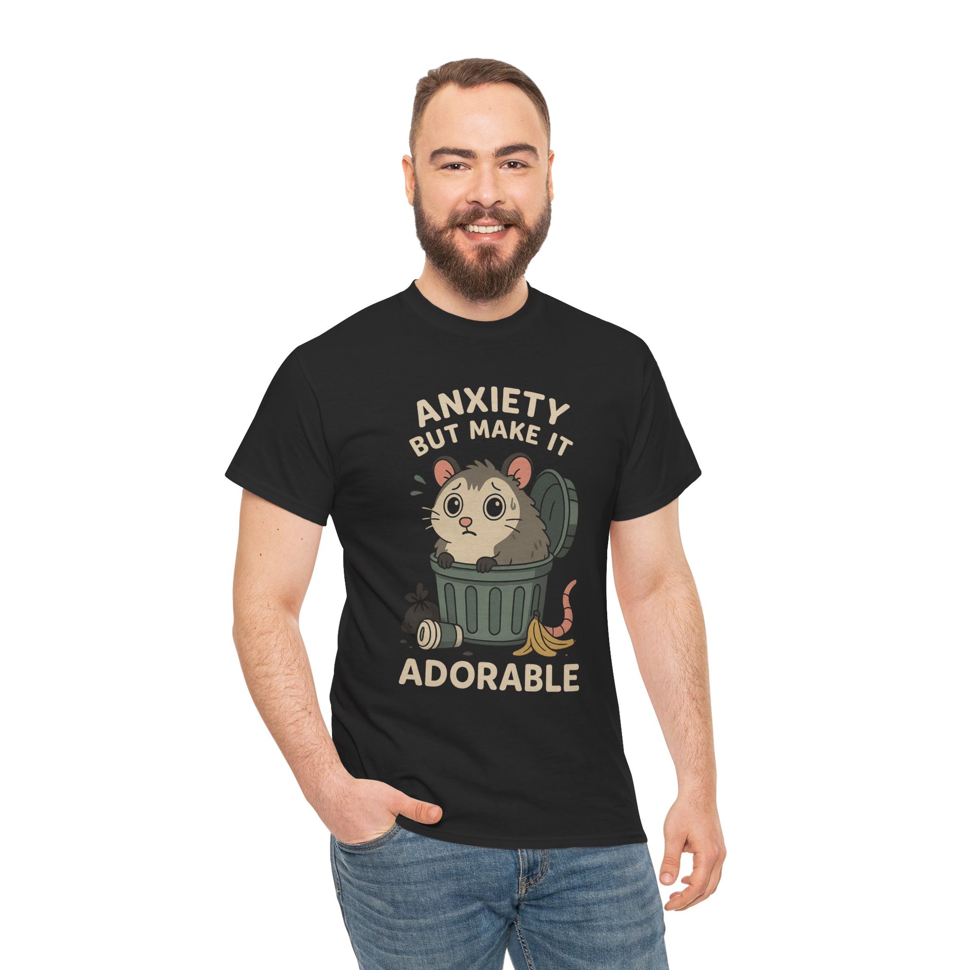 Adorable Anxiety Unisex Tee, Cute Graphic T-Shirt, Funny Animal Shirt, Casual Wear, Gift for Anxiety Awareness, Everyday Comfort